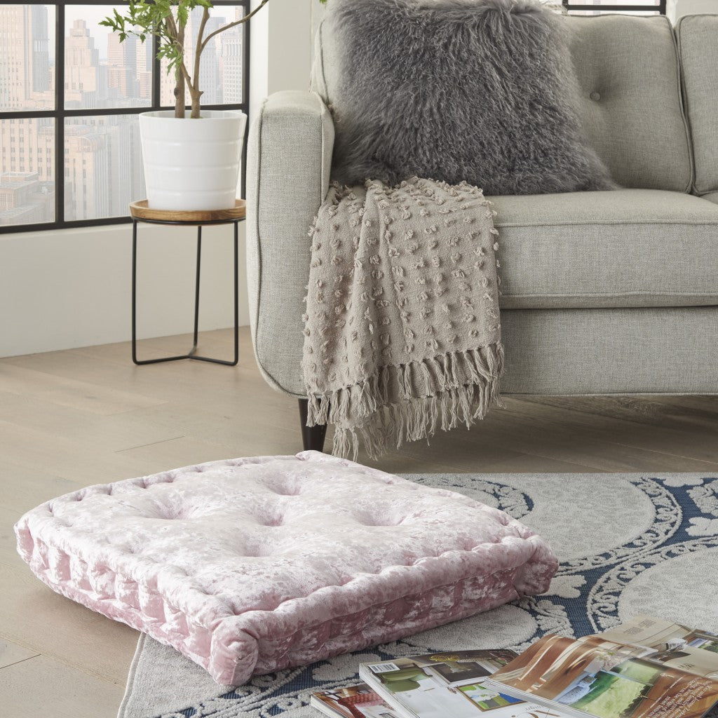 24" X 4" Rose Polyester Solid Color Floor Cushion