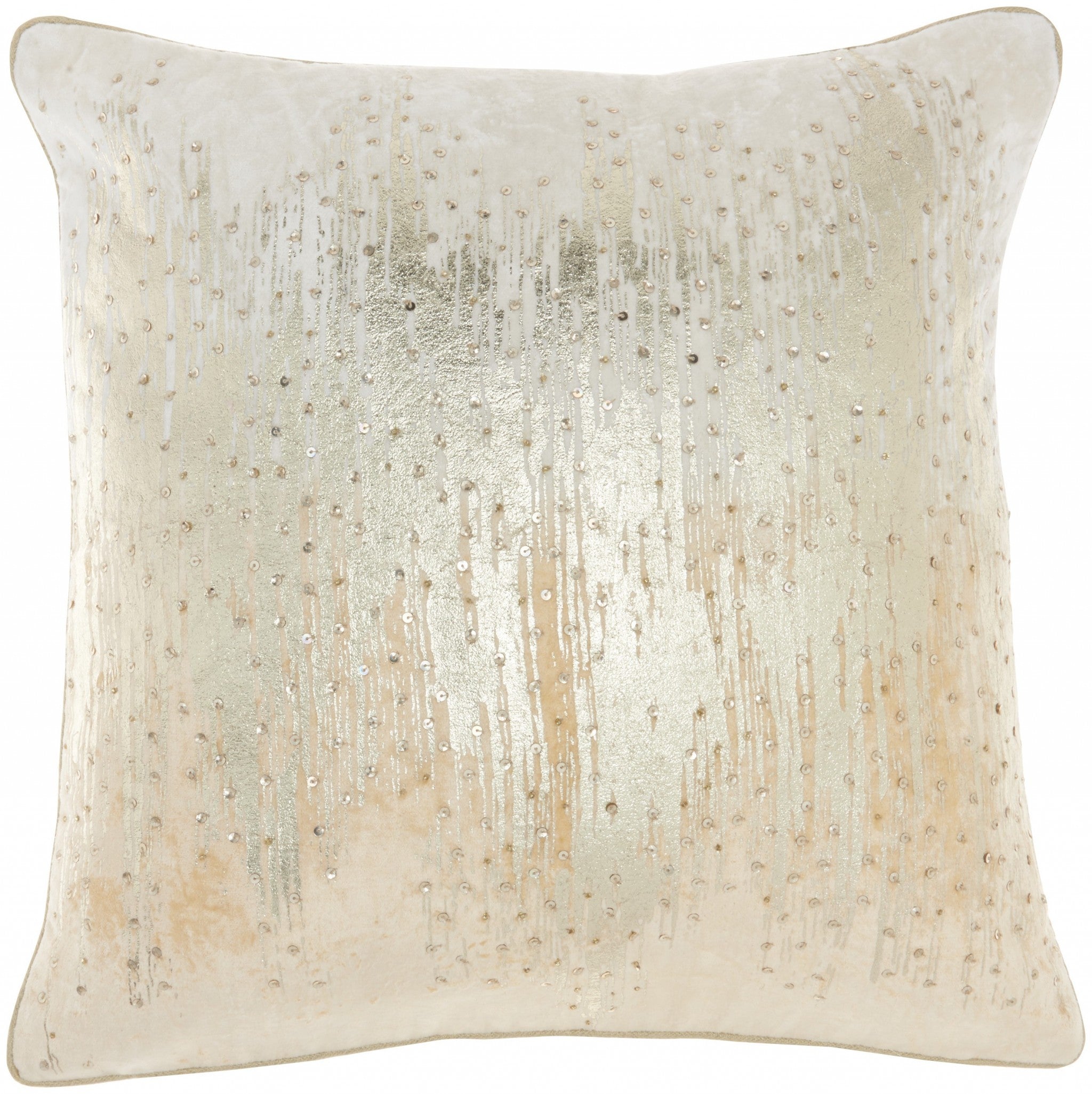 18" Cream Velvet Throw Pillow