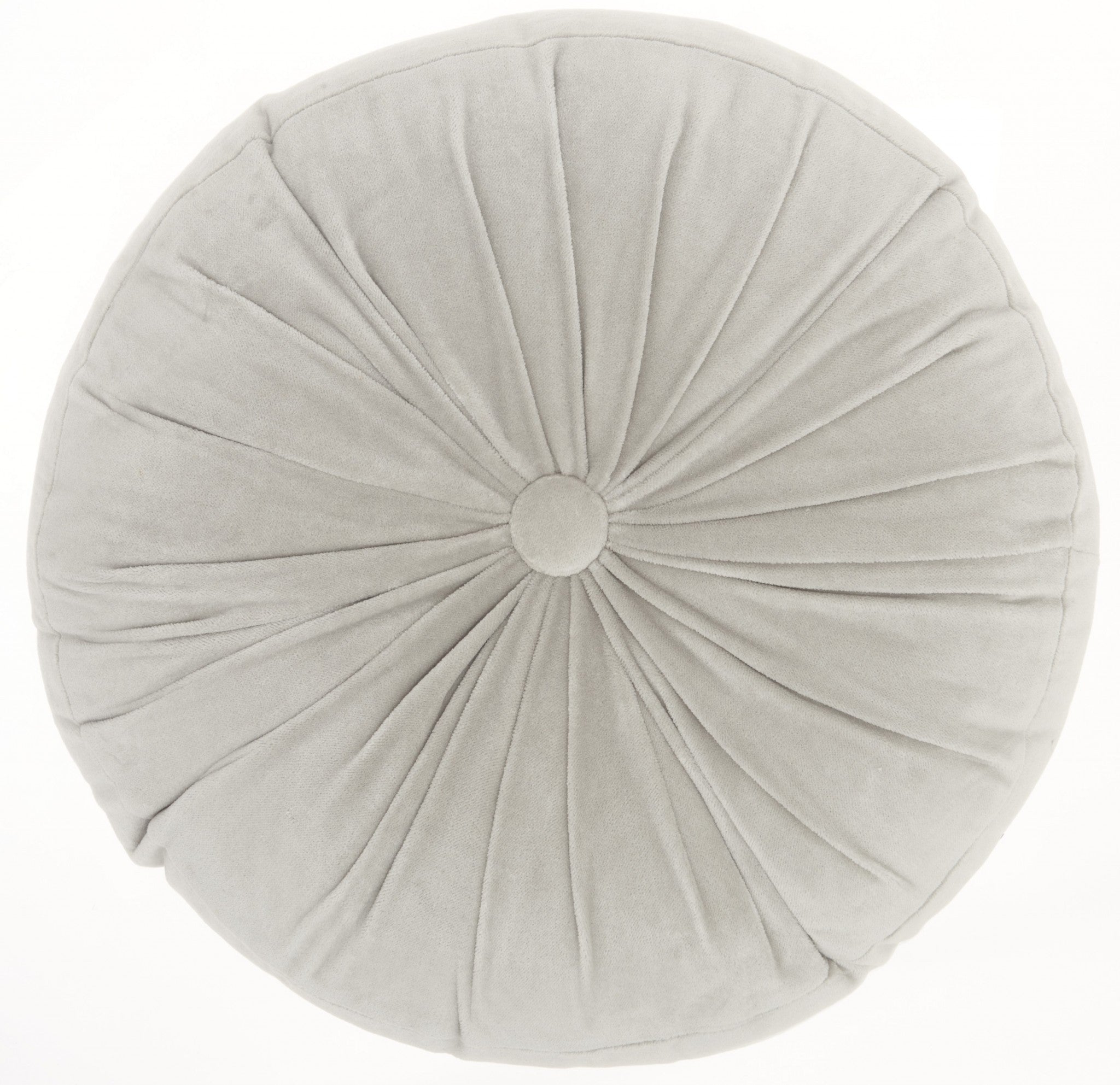 16" X 16" Light Gray Round Velvet Throw Pillow