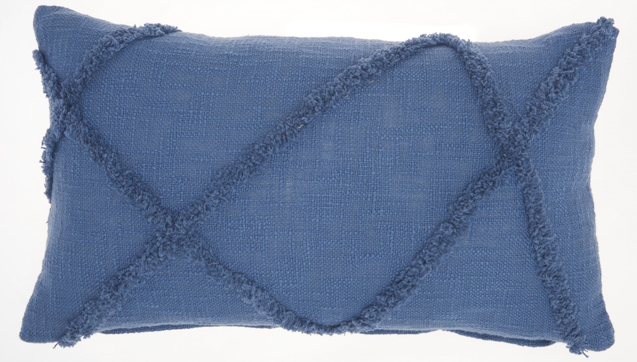 Royal Blue Abstract Shaggy Detail Lumbar Pillow