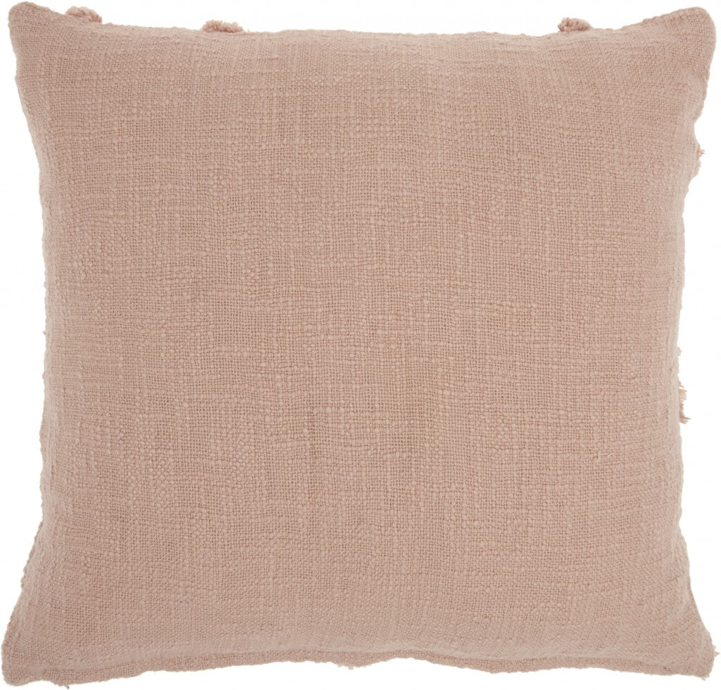 Boho Chic Blush Textured Lines Throw Pillow