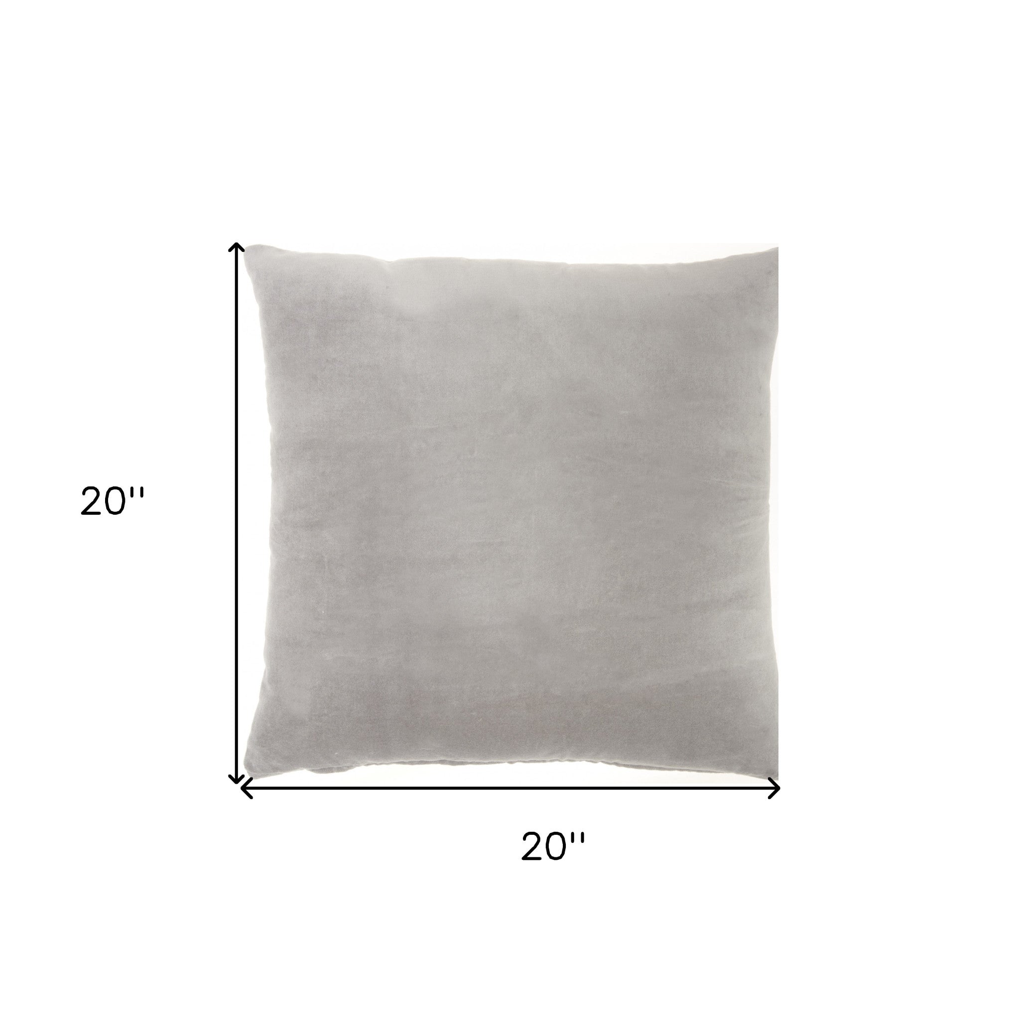 20" Gray Cotton Throw Pillow