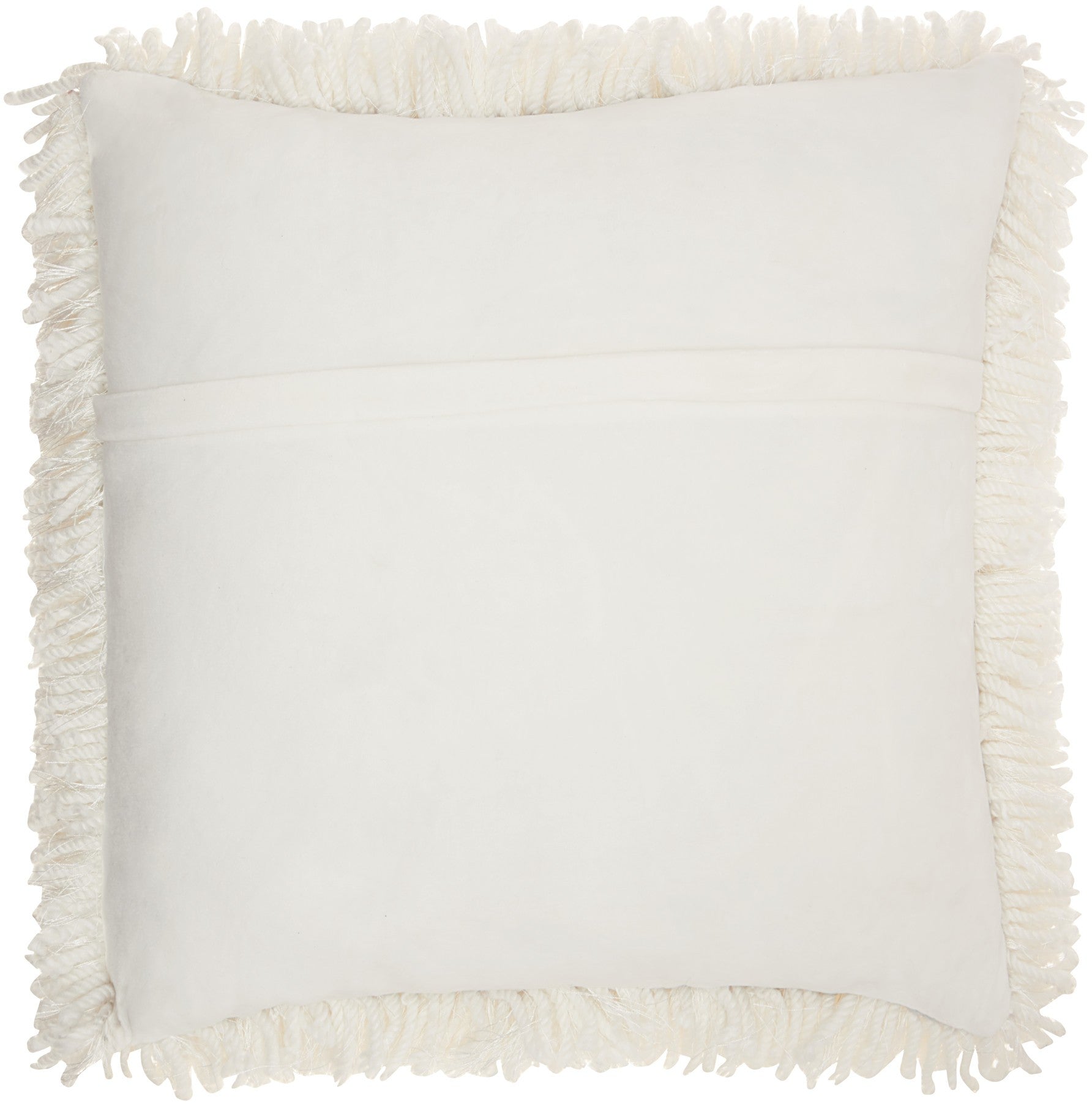 Fluffy White Shag Accent Throw Pillow