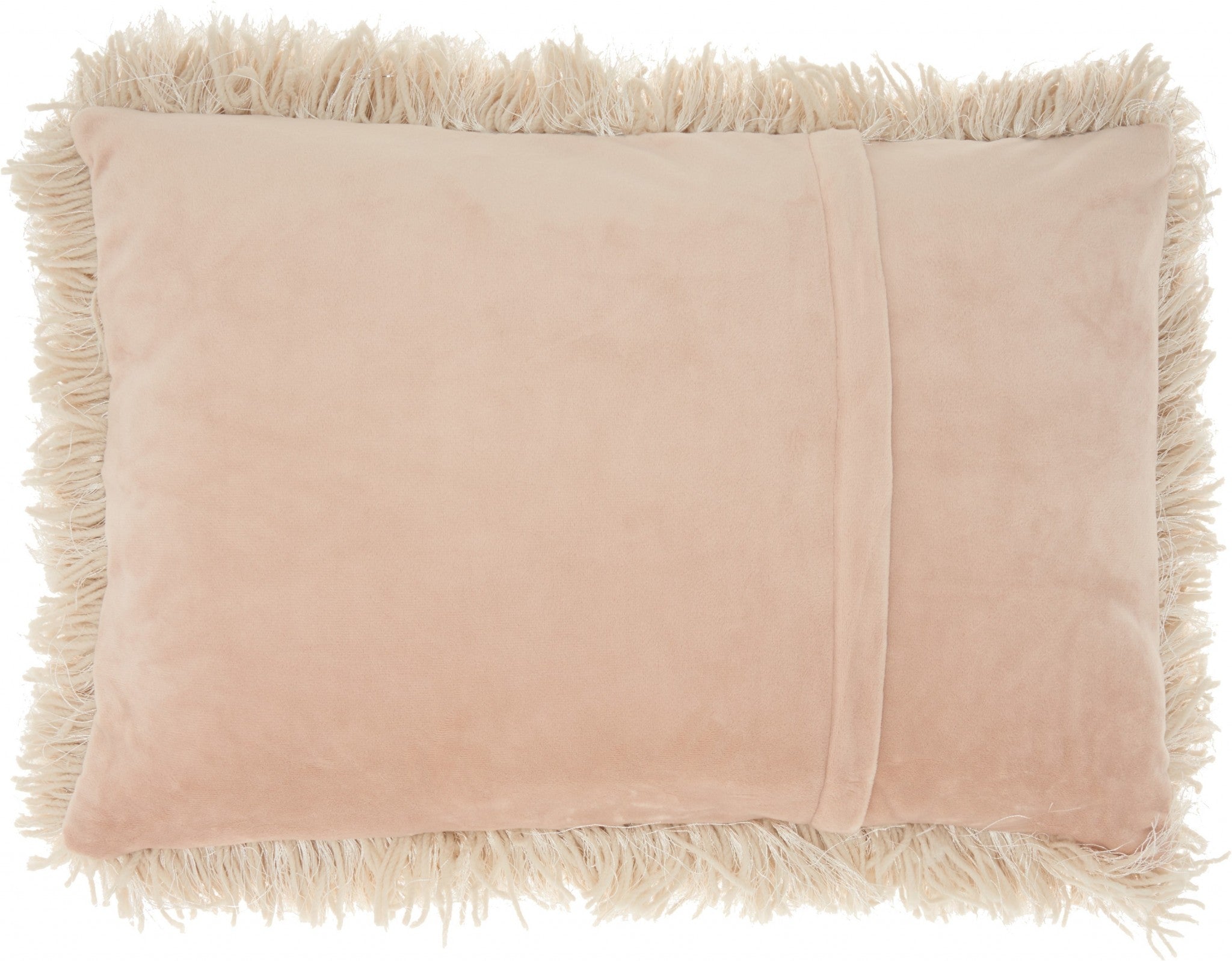 Beige Super Shaggy Throw Pillow