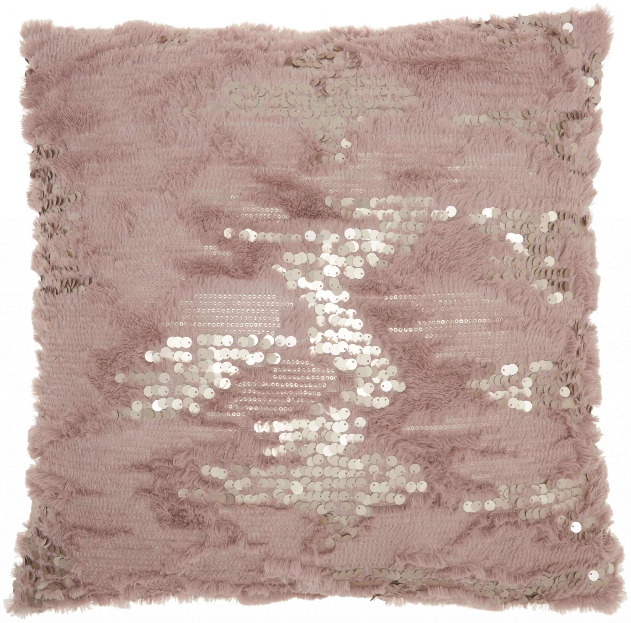 20" Sequined Blush Abstract Throw Pillow