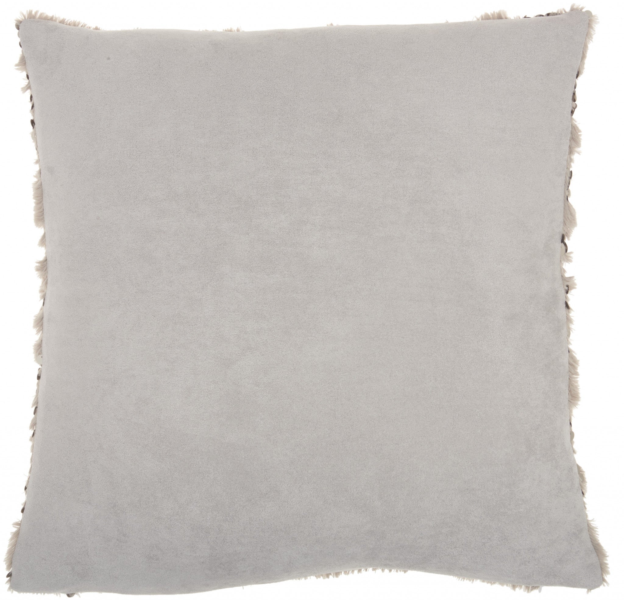 20" Gray Faux Fur Throw Pillow