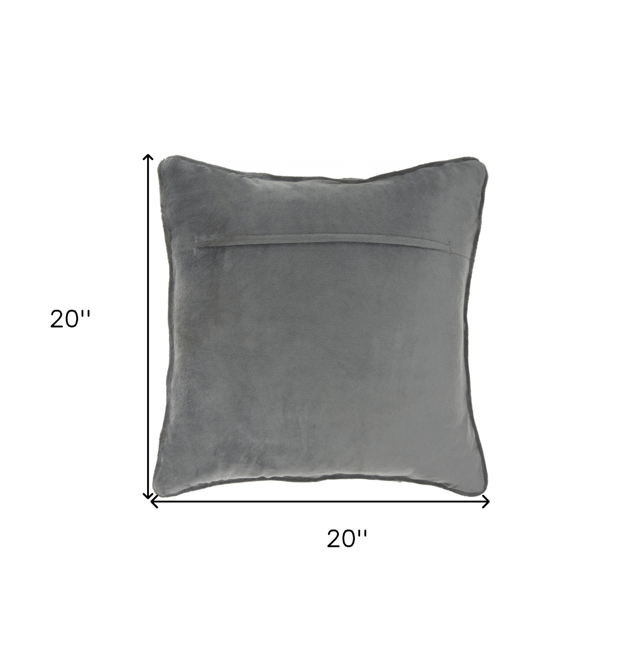 20" Dark Gray With Bling Quilted Velvet Throw Pillow