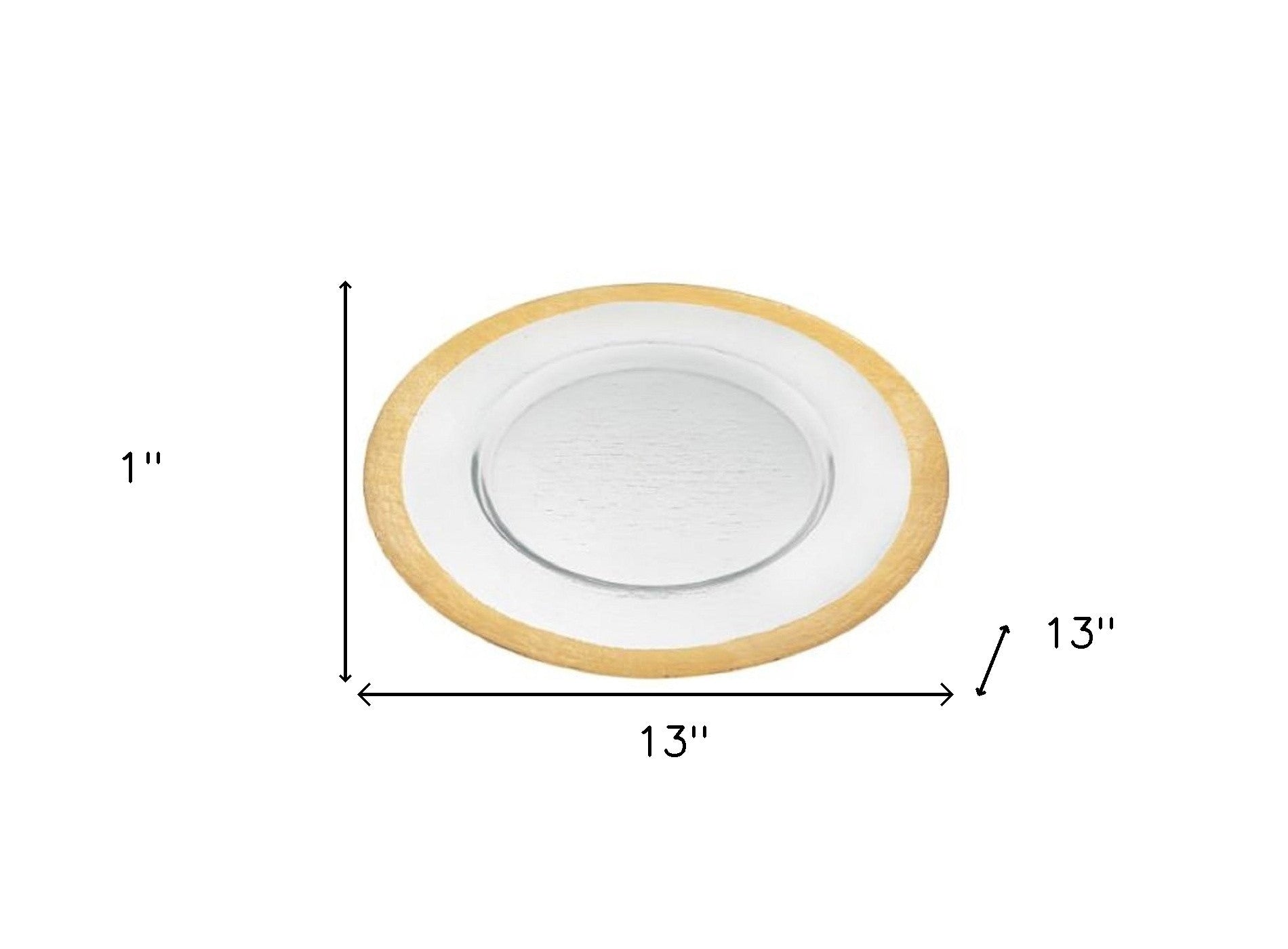 Round Gold Border Glass Charger Plate