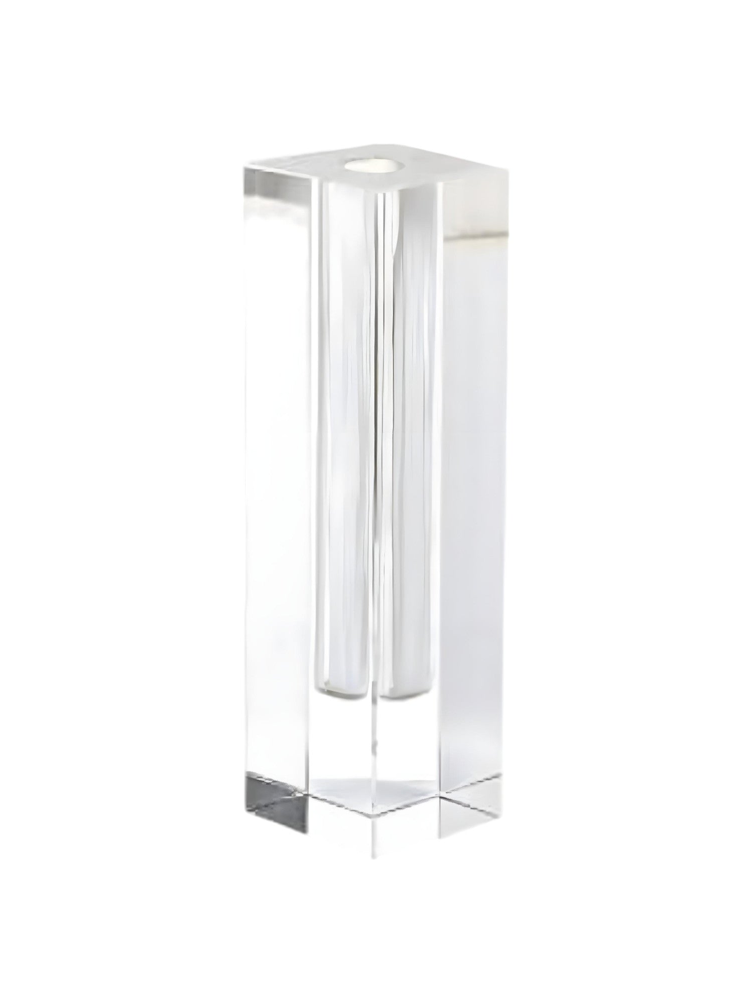 Modern Clear Tall Block Optical Crystal Vase