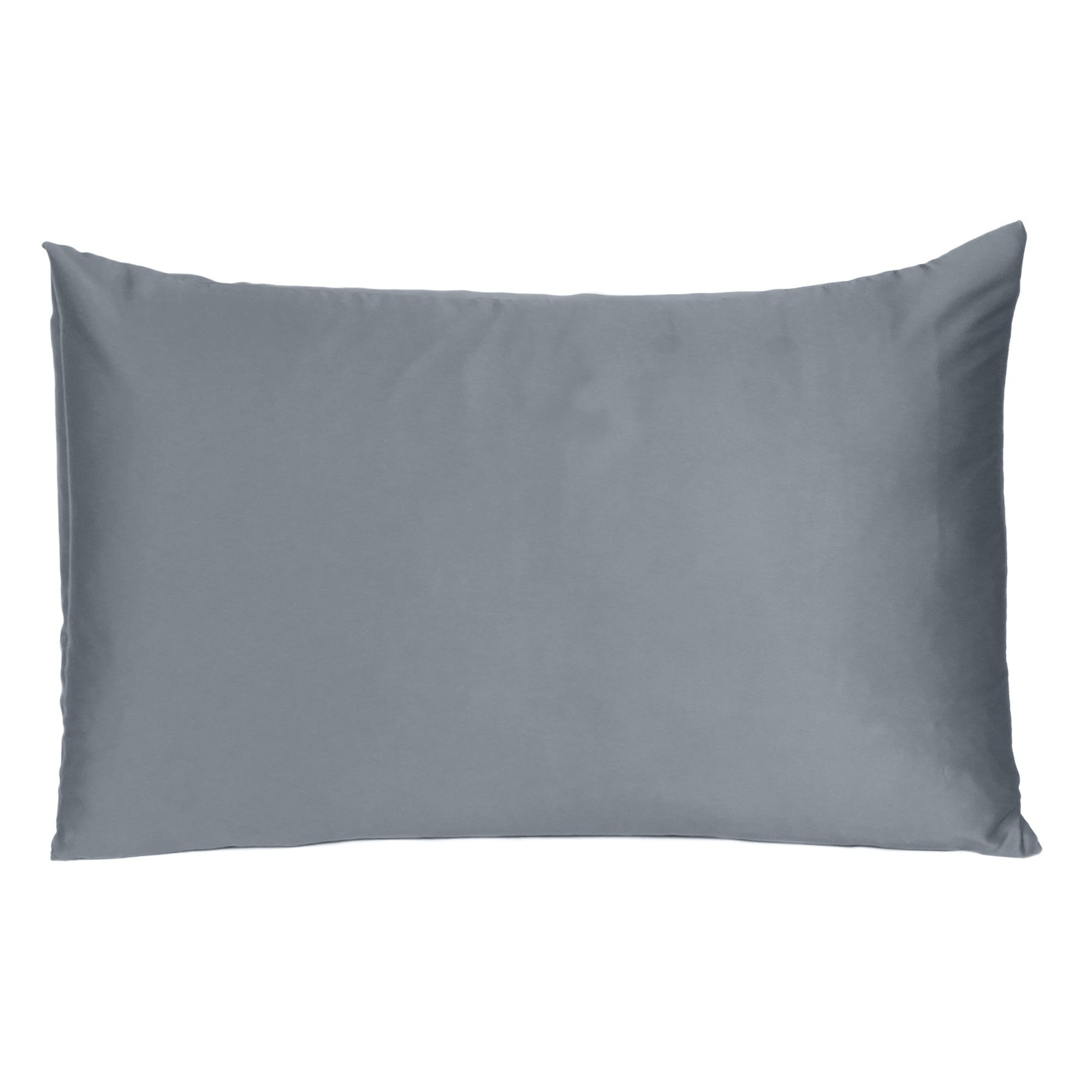 Dark Gray Dreamy Set Of 2 Silky Satin King Pillowcases