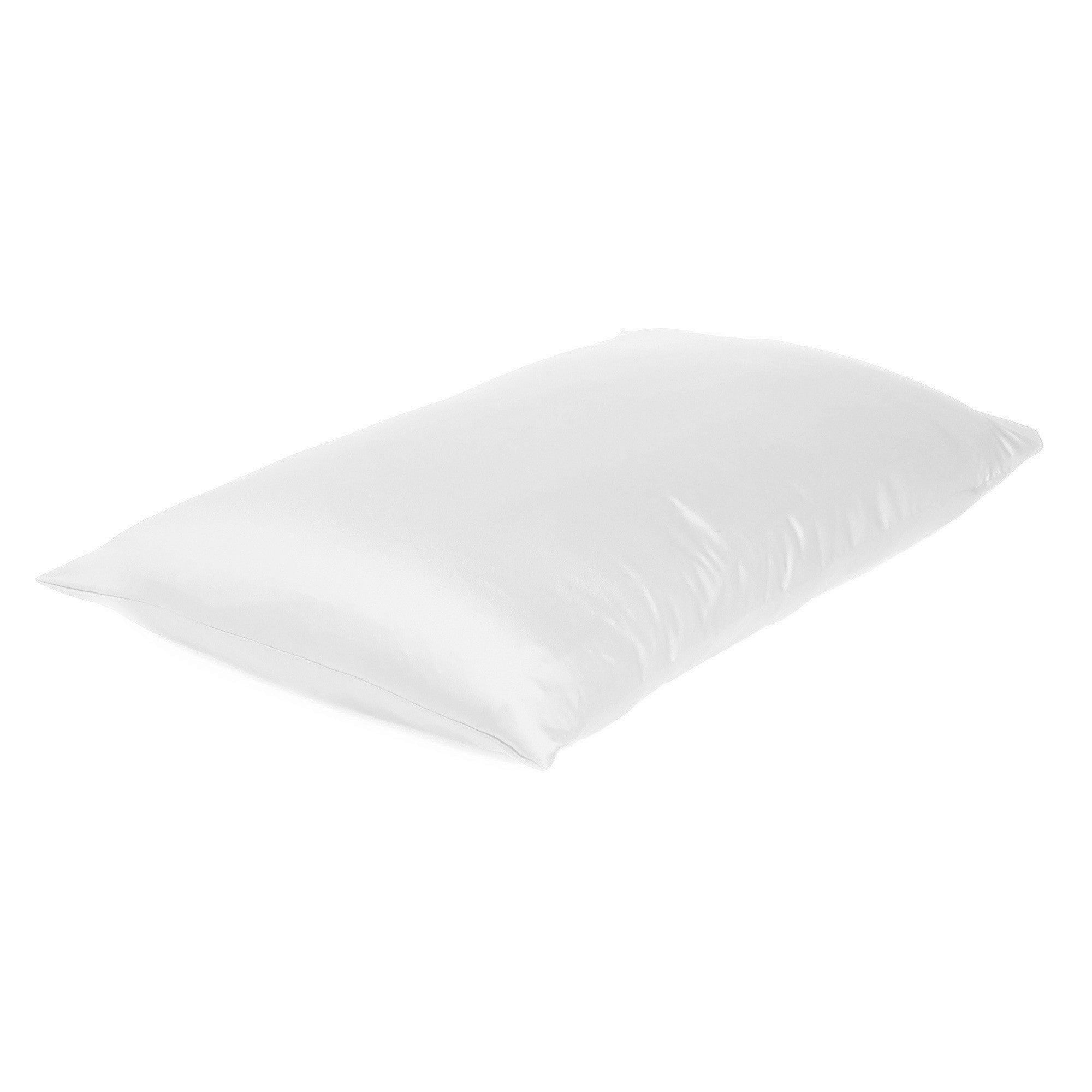 White Dreamy Set Of 2 Silky Satin Standard Pillowcases