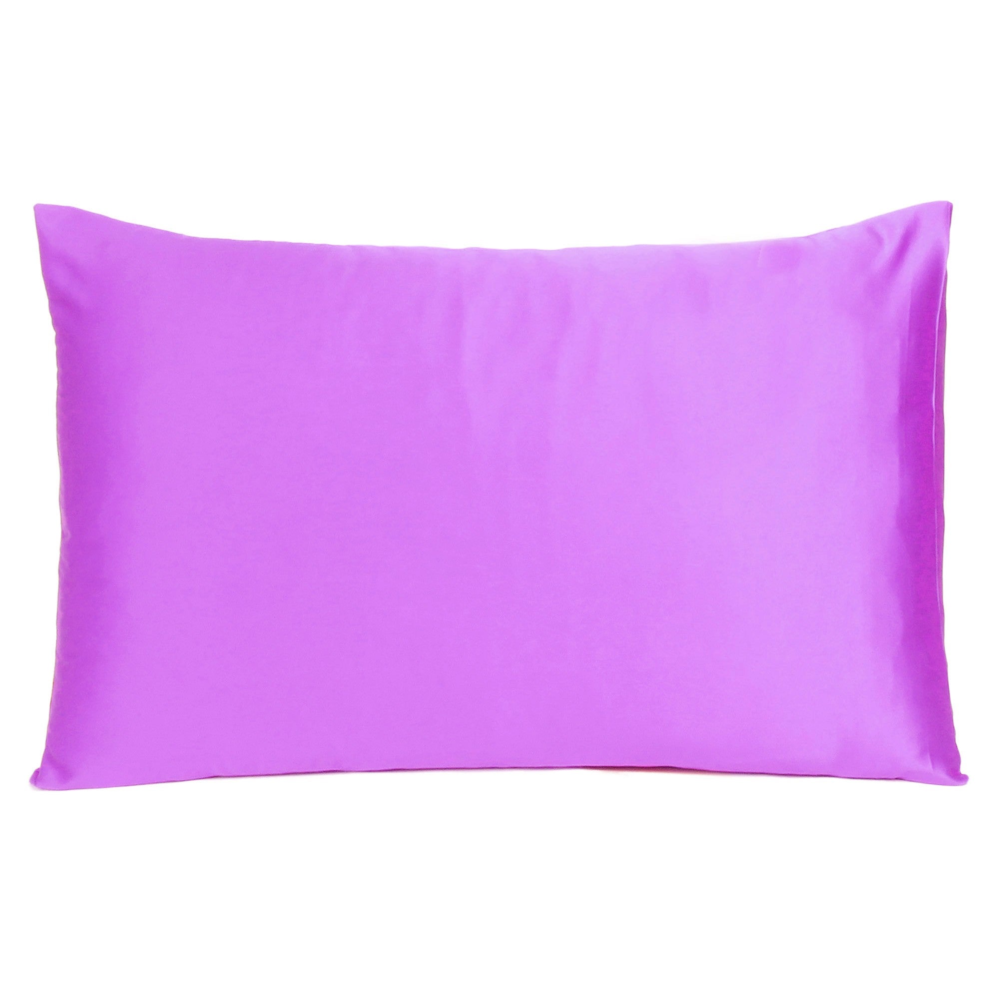 Violet Dreamy Set Of 2 Silky Satin Queen Pillowcases