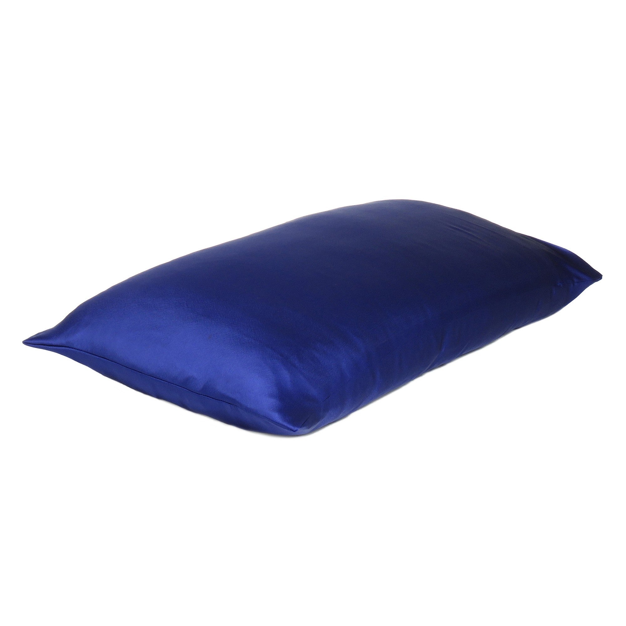 Navy Blue Dreamy Set Of 2 Silky Satin Queen Pillowcases