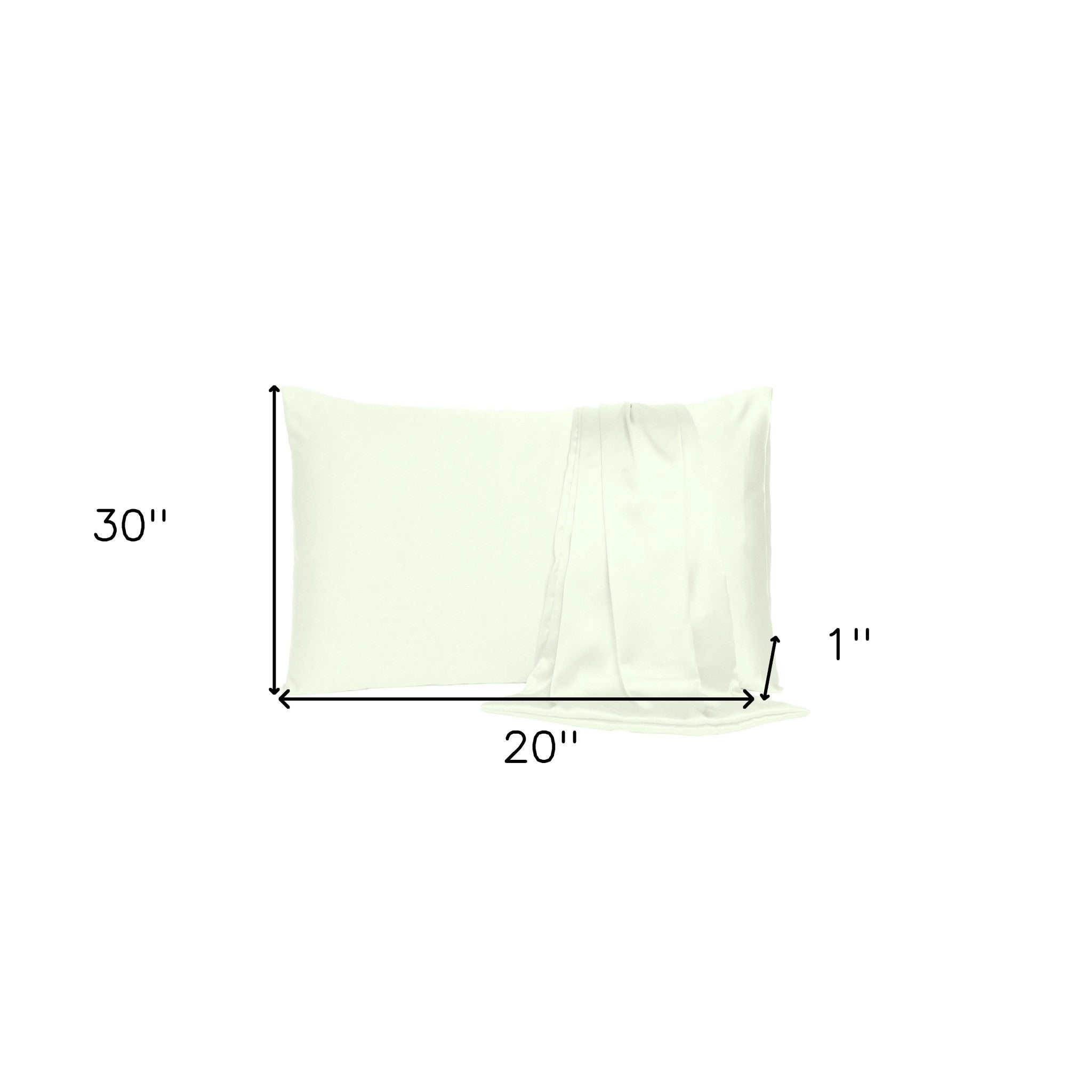 Ivory Dreamy Set Of 2 Silky Satin Queen Pillowcases