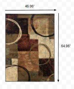 2’ X 8’ Brown And Black Abstract Geometric Runner Rug