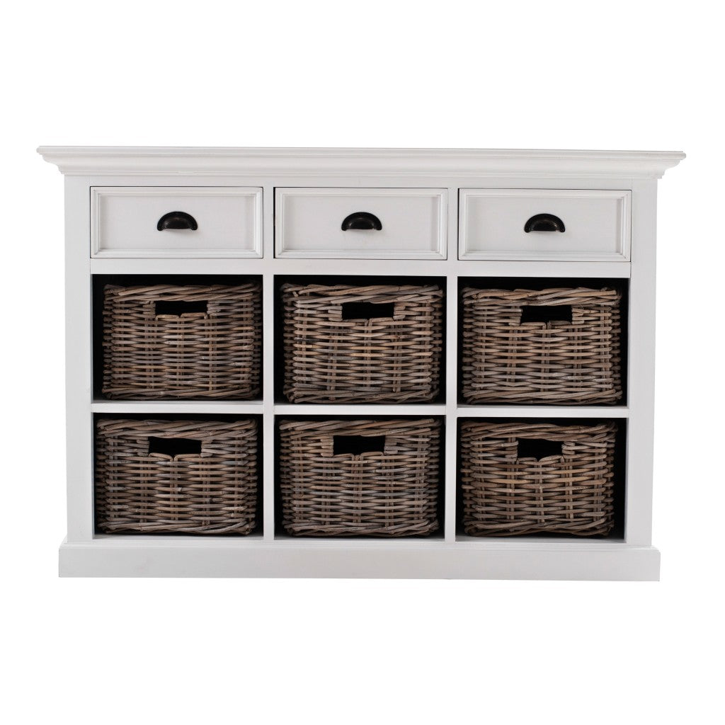 Modern Farmhouse Buffet Server With Basket Set