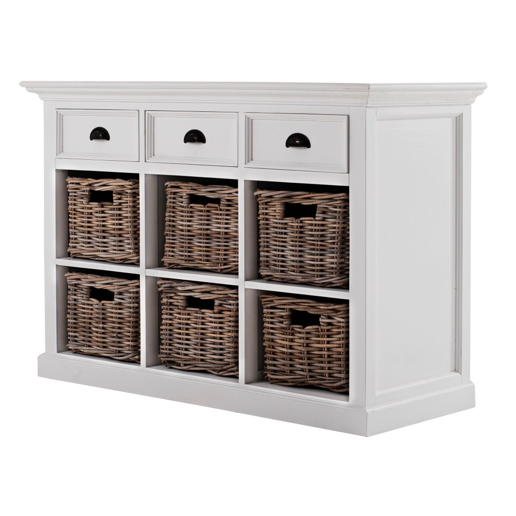 Modern Farmhouse Buffet Server With Basket Set