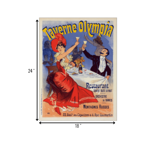 Taverne Olympia French Restaurant Unframed Print Wall Art