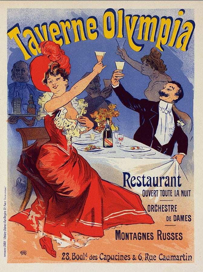 Taverne Olympia French Restaurant Unframed Print Wall Art