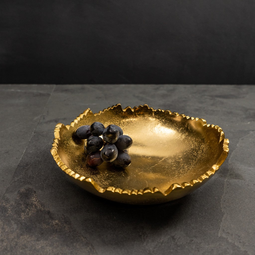 9" Gold Abstract Torn Texture Serving Bowl