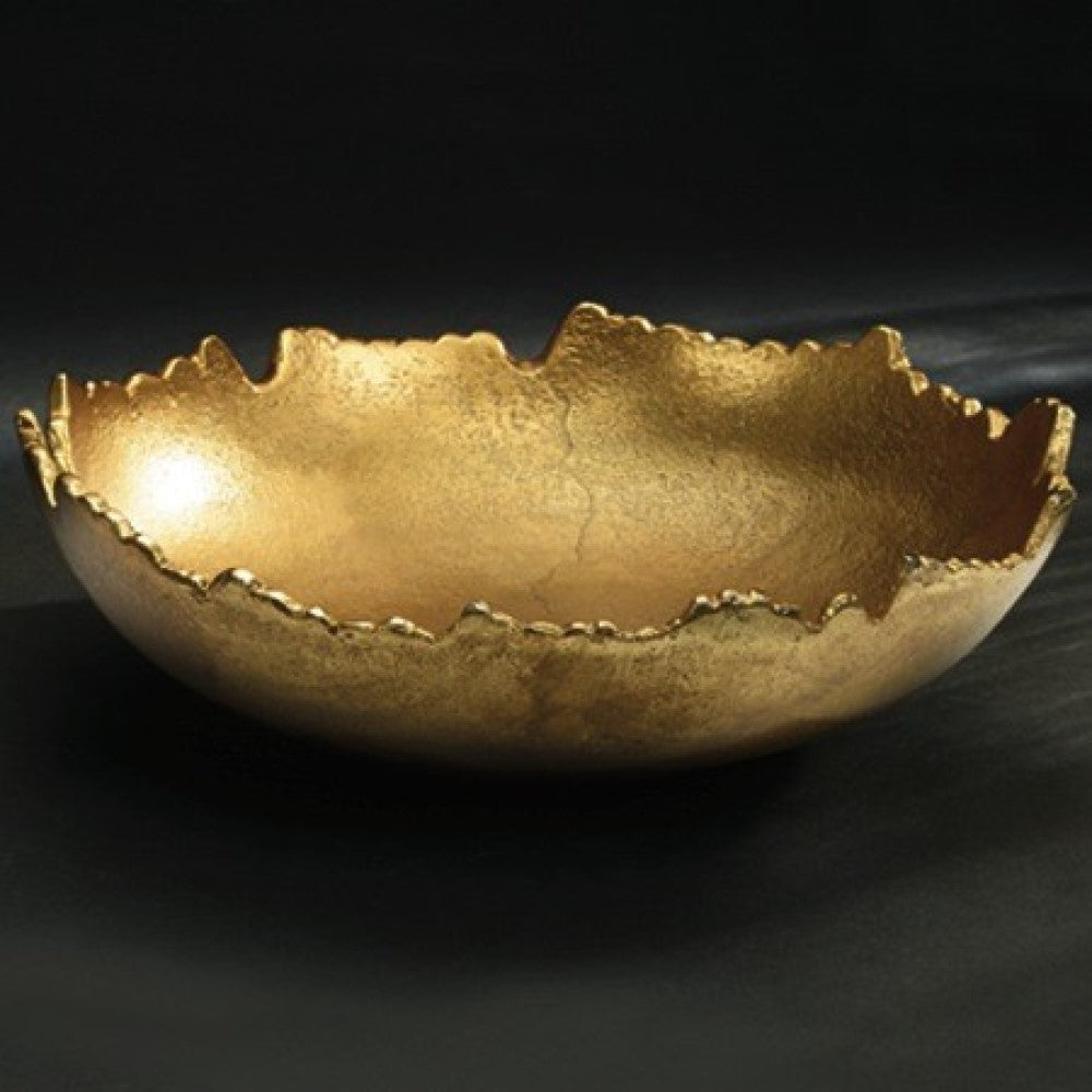 9" Gold Abstract Torn Texture Serving Bowl