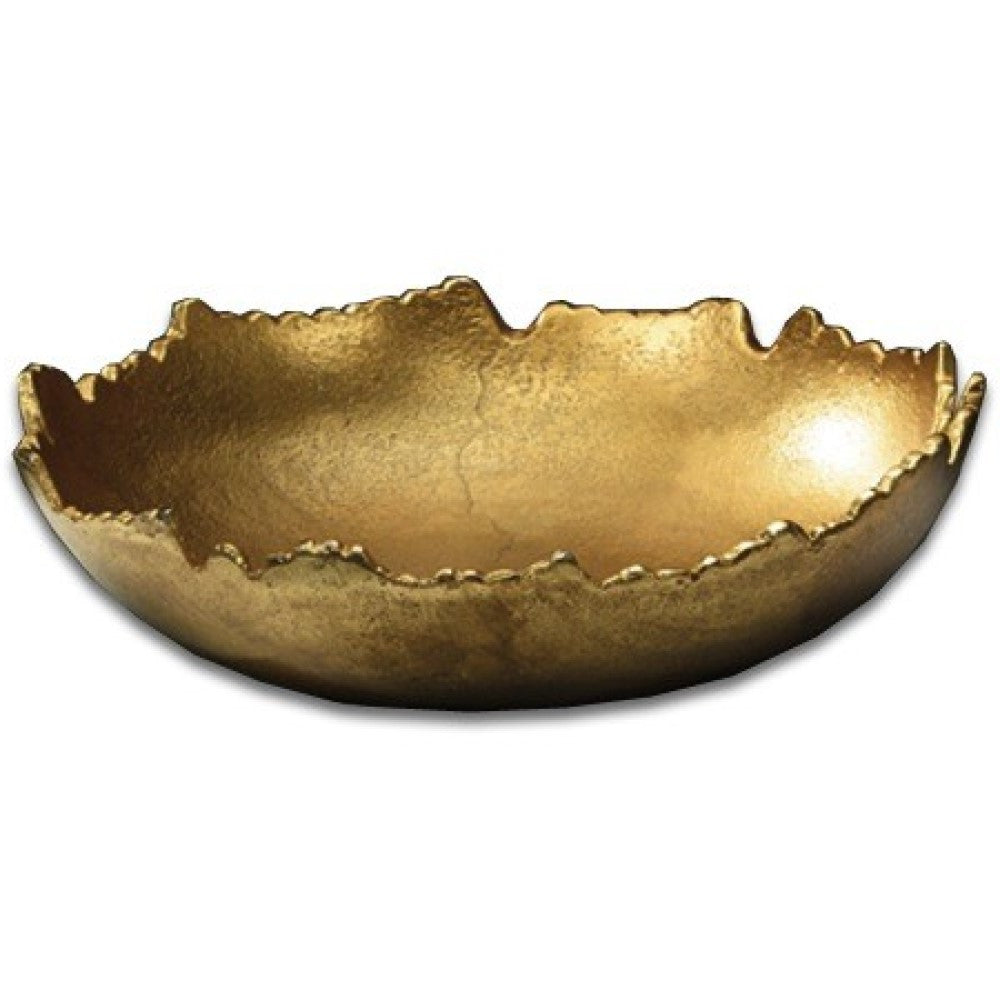 9" Gold Abstract Torn Texture Serving Bowl