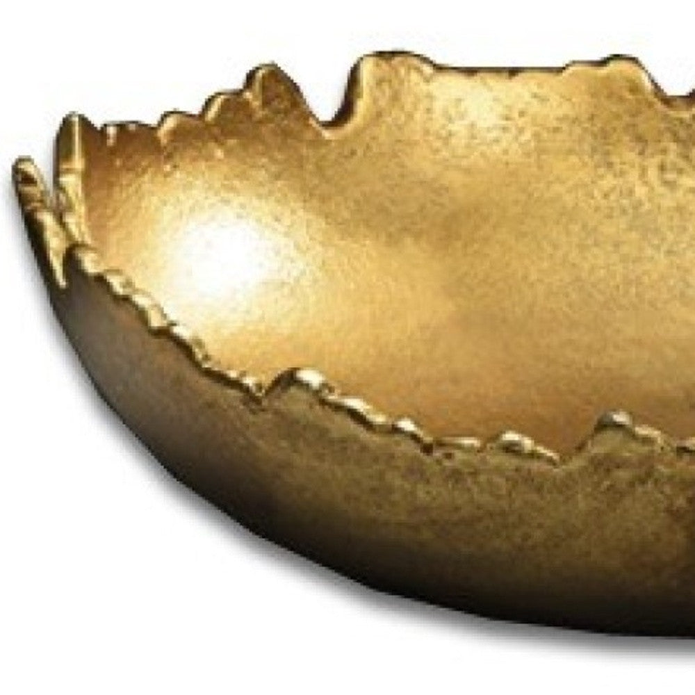 9" Gold Abstract Torn Texture Serving Bowl