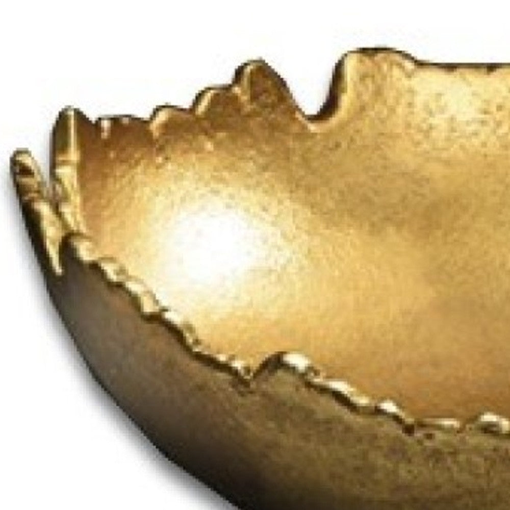 9" Gold Abstract Torn Texture Serving Bowl