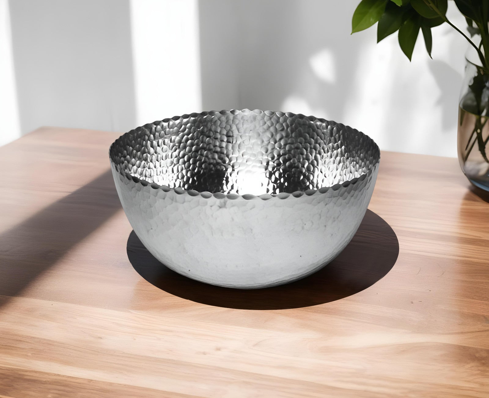 Round Scallop Edged Hammered Bowl