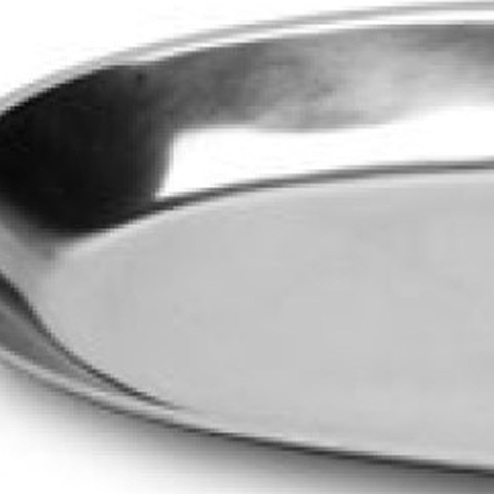 7" Silver Oval Stainless Steel Indoor Outdoor Handmade Serving Tray