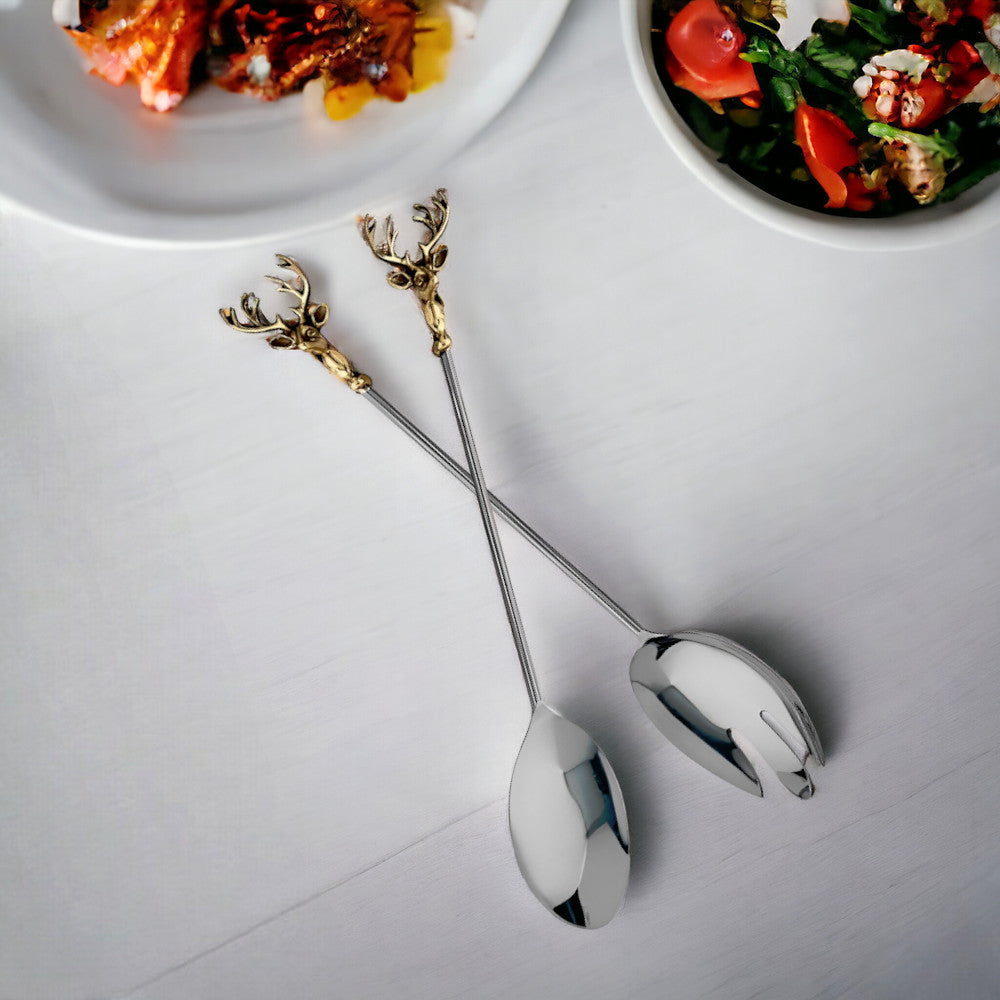 Golden Stag Salad Serving Set