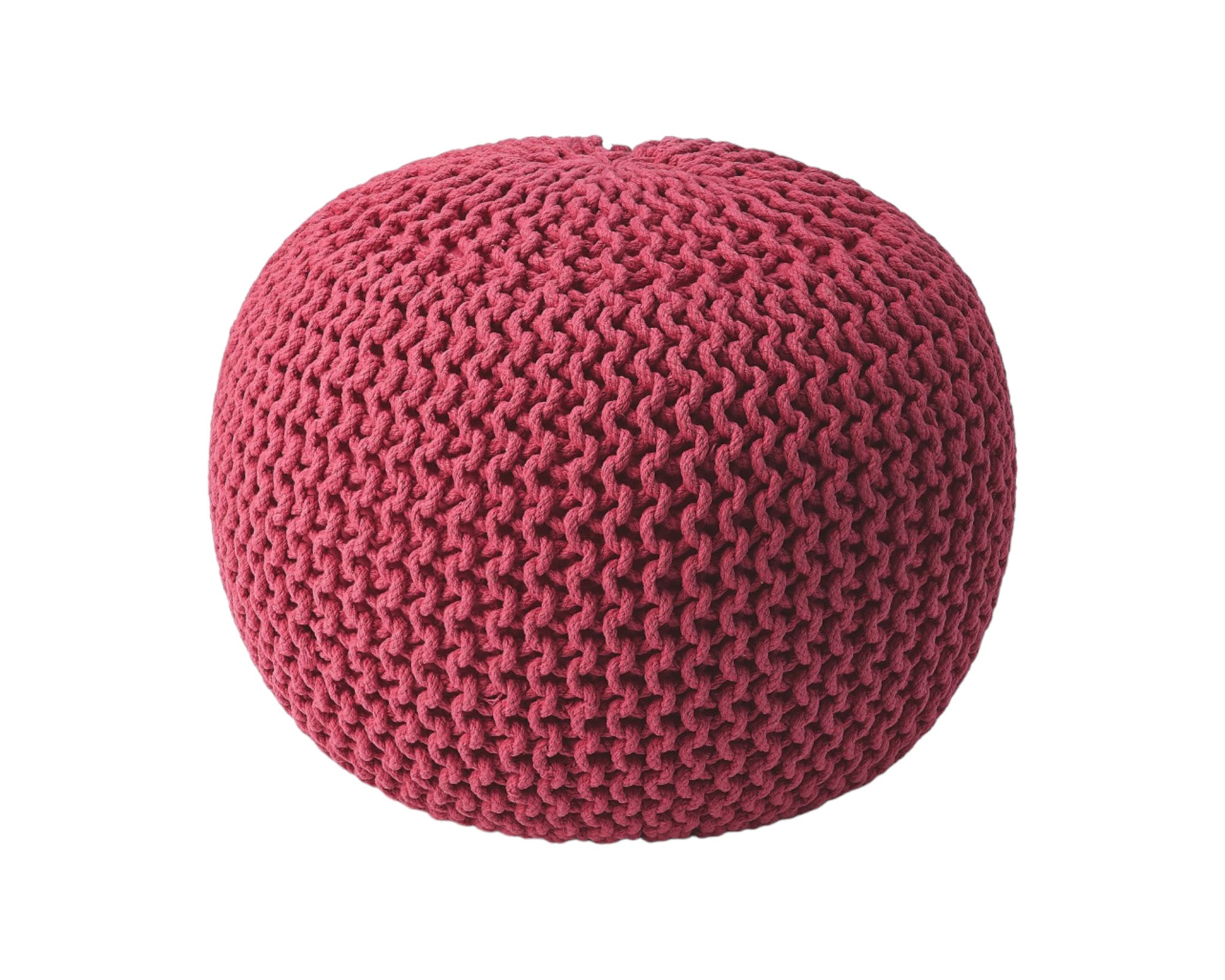 19" Pink Round Pouf Ottoman