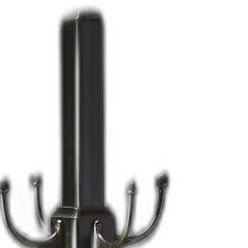 Black Solid Hardwood Coat Tree Rack