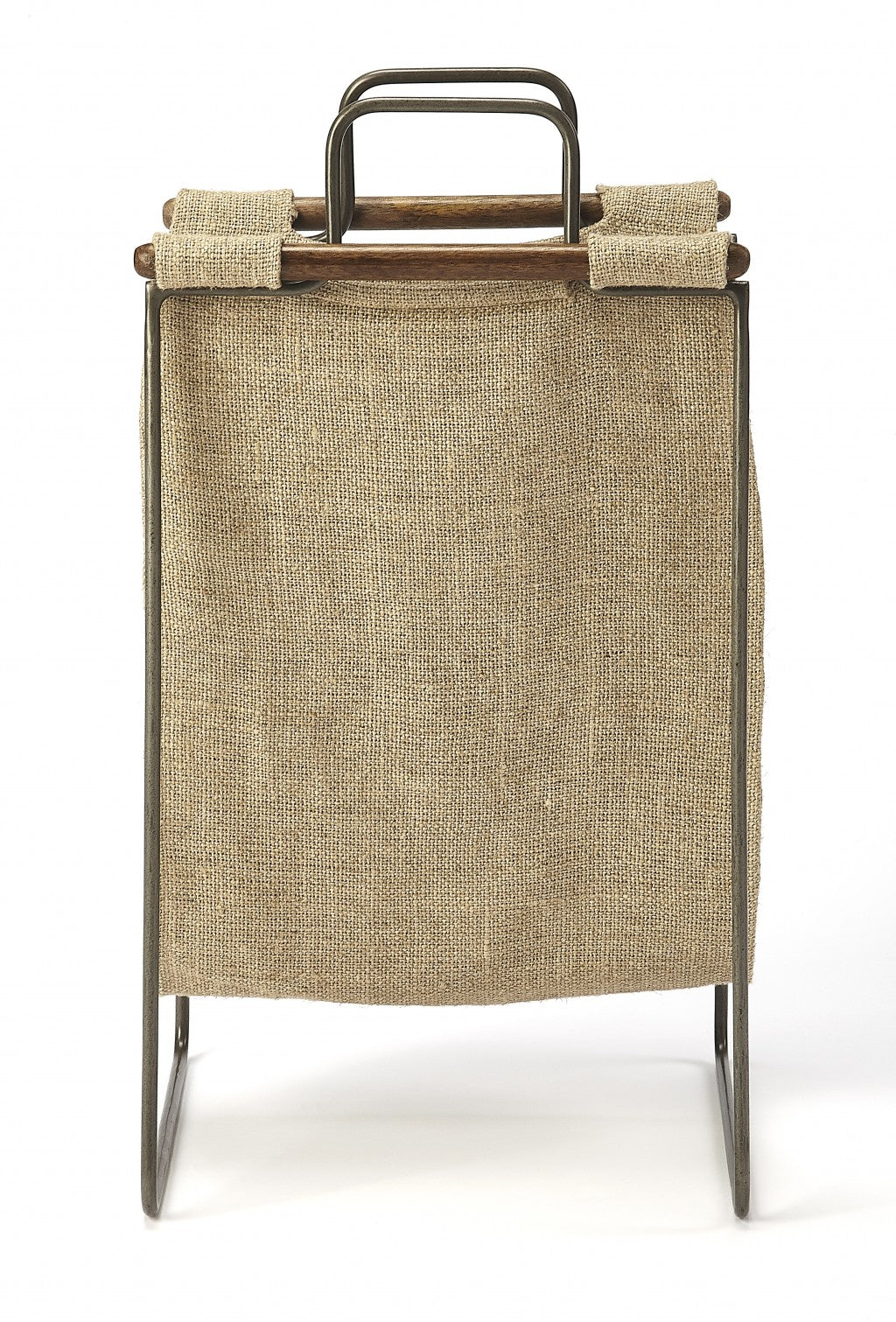 Hanging Burlap And Iron Magazine Rack