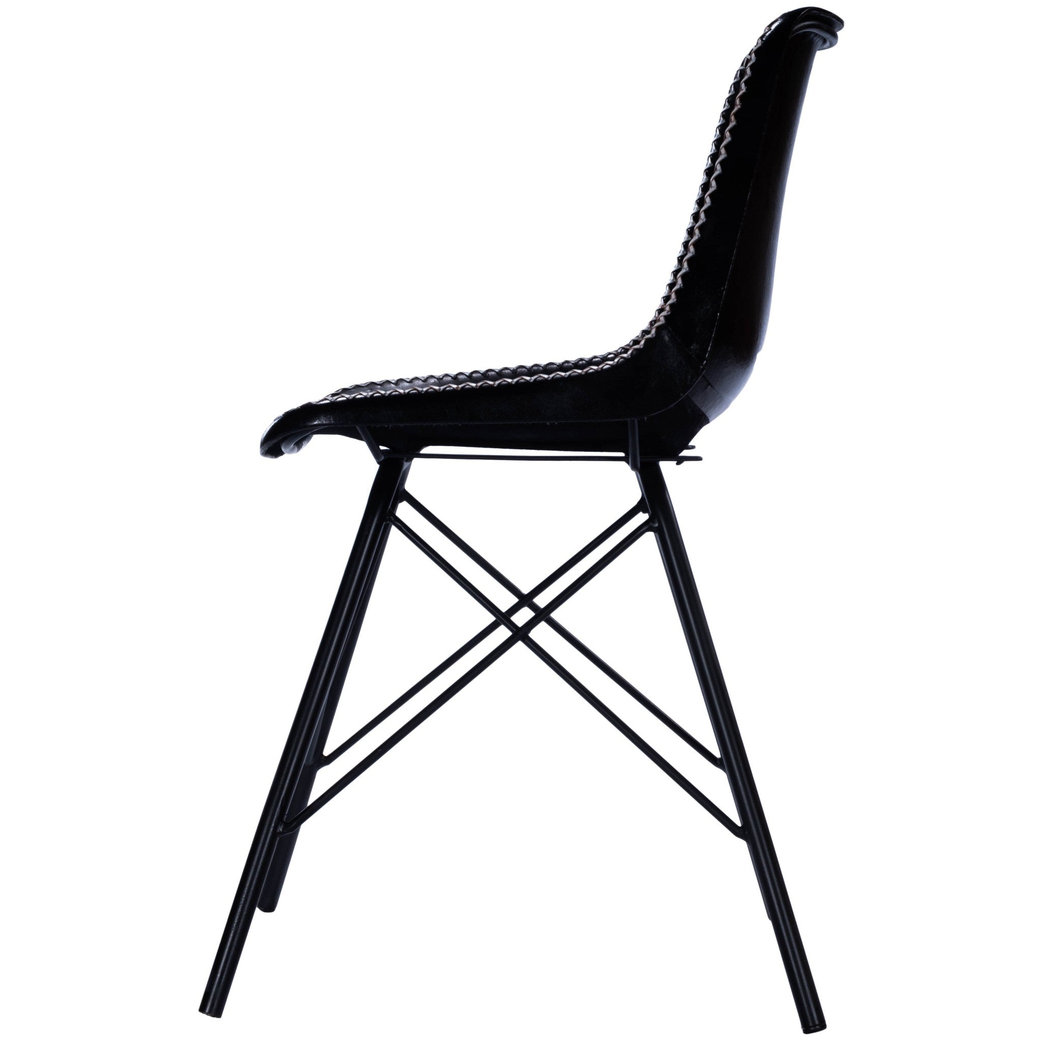 18" Black Faux Leather Side Chair