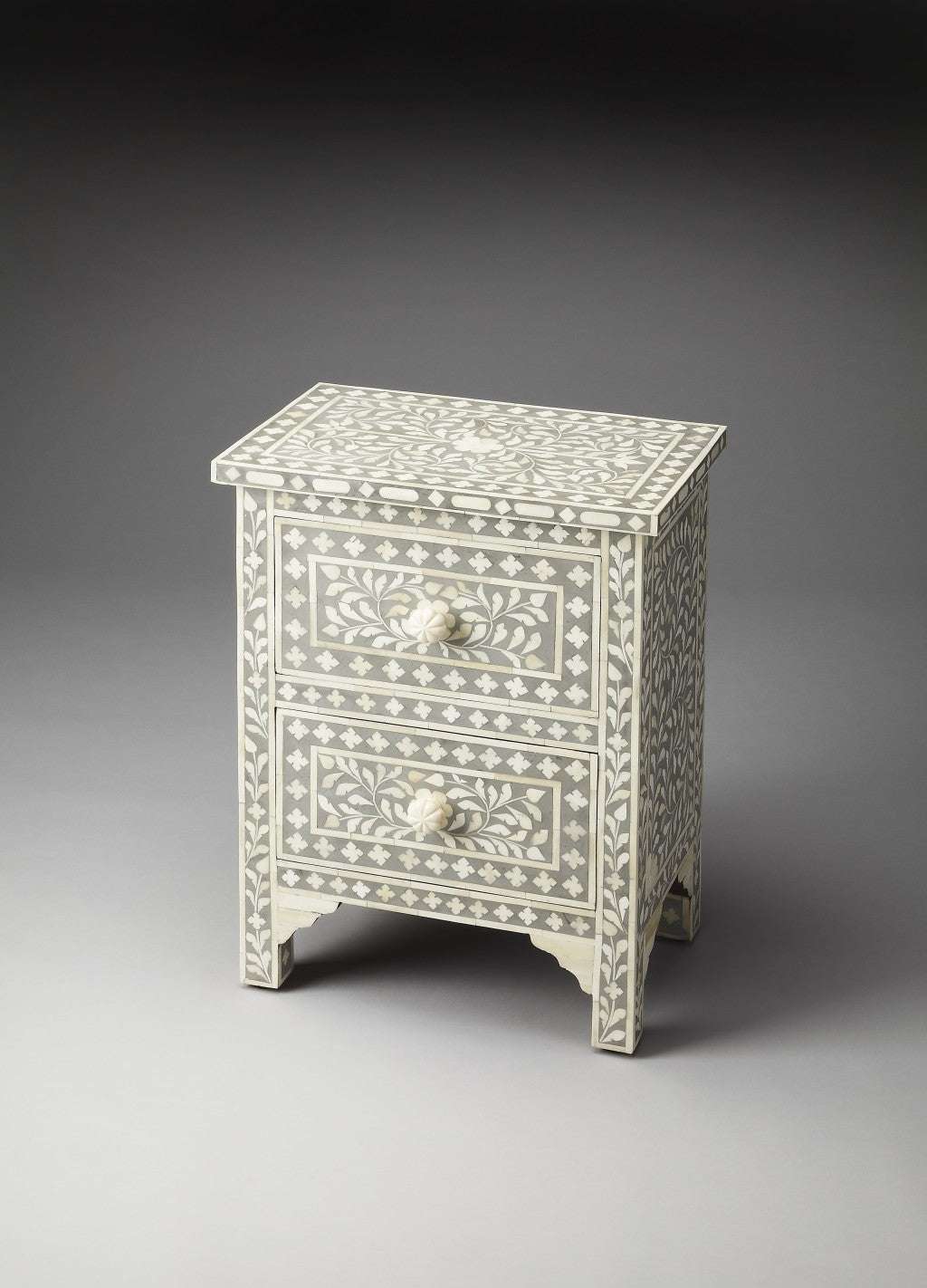 Vivienne Grey Bone Inlay Accent Chest