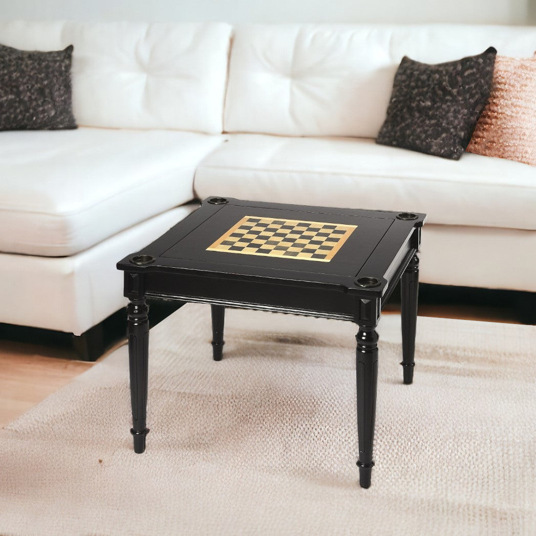 36" Black Manufactured Wood Square Coffee Table
