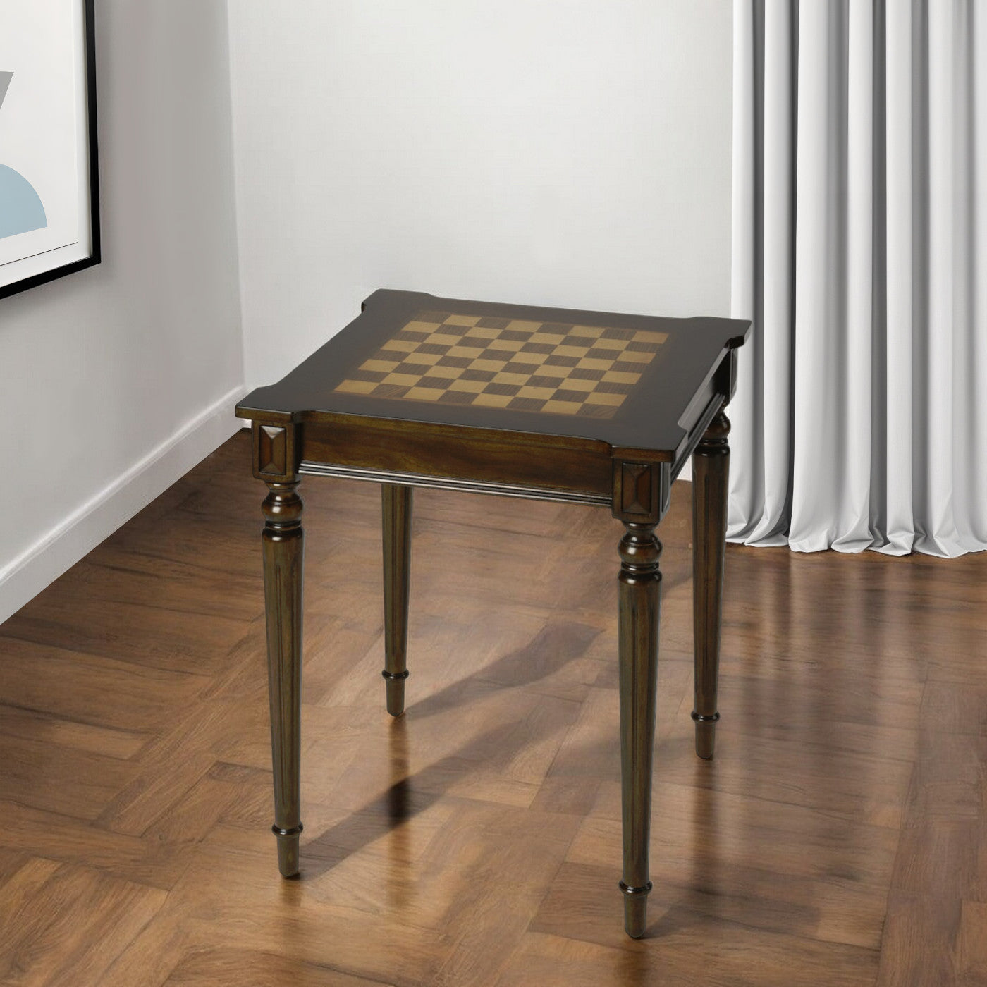 22" Dark Brown And Brown Square Coffee Table