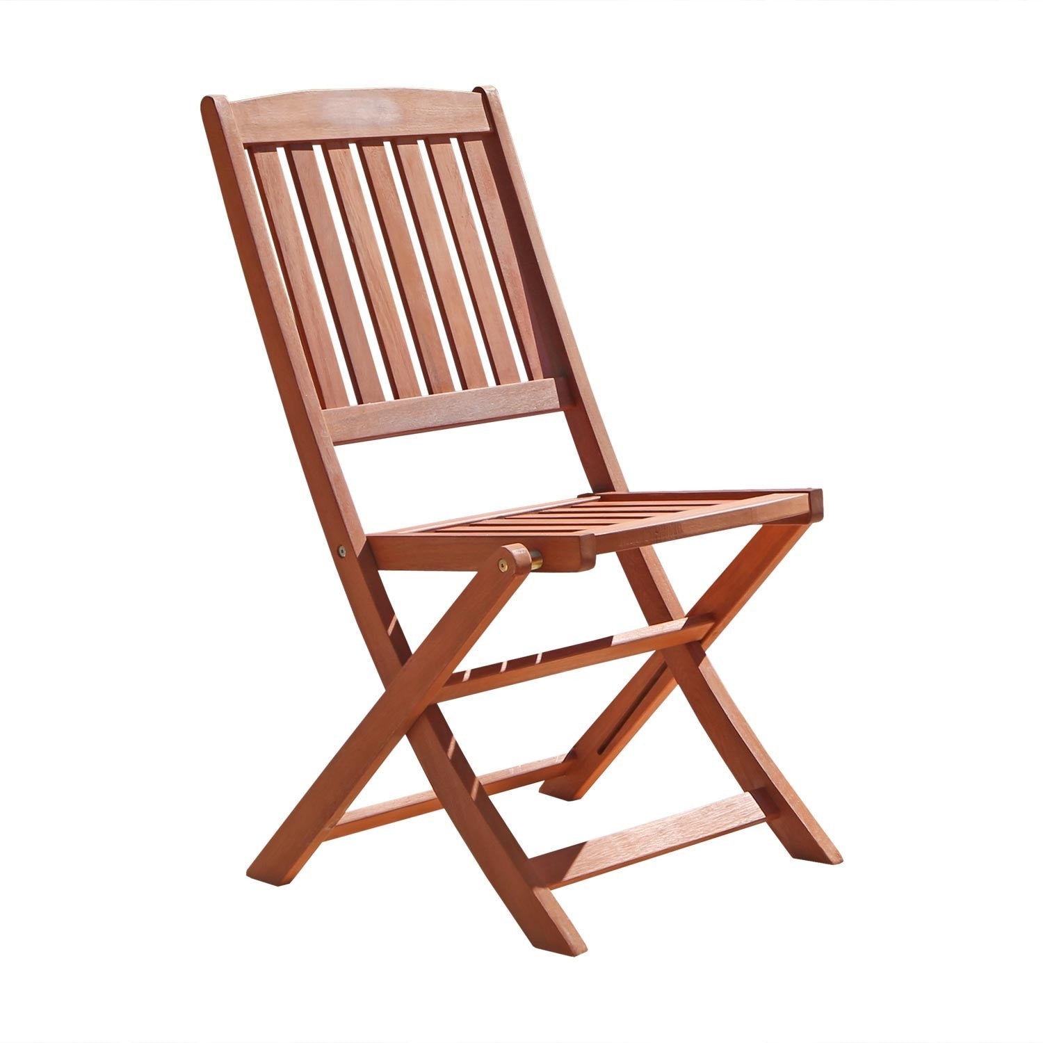 Set Of Two Brown Folding Chairs