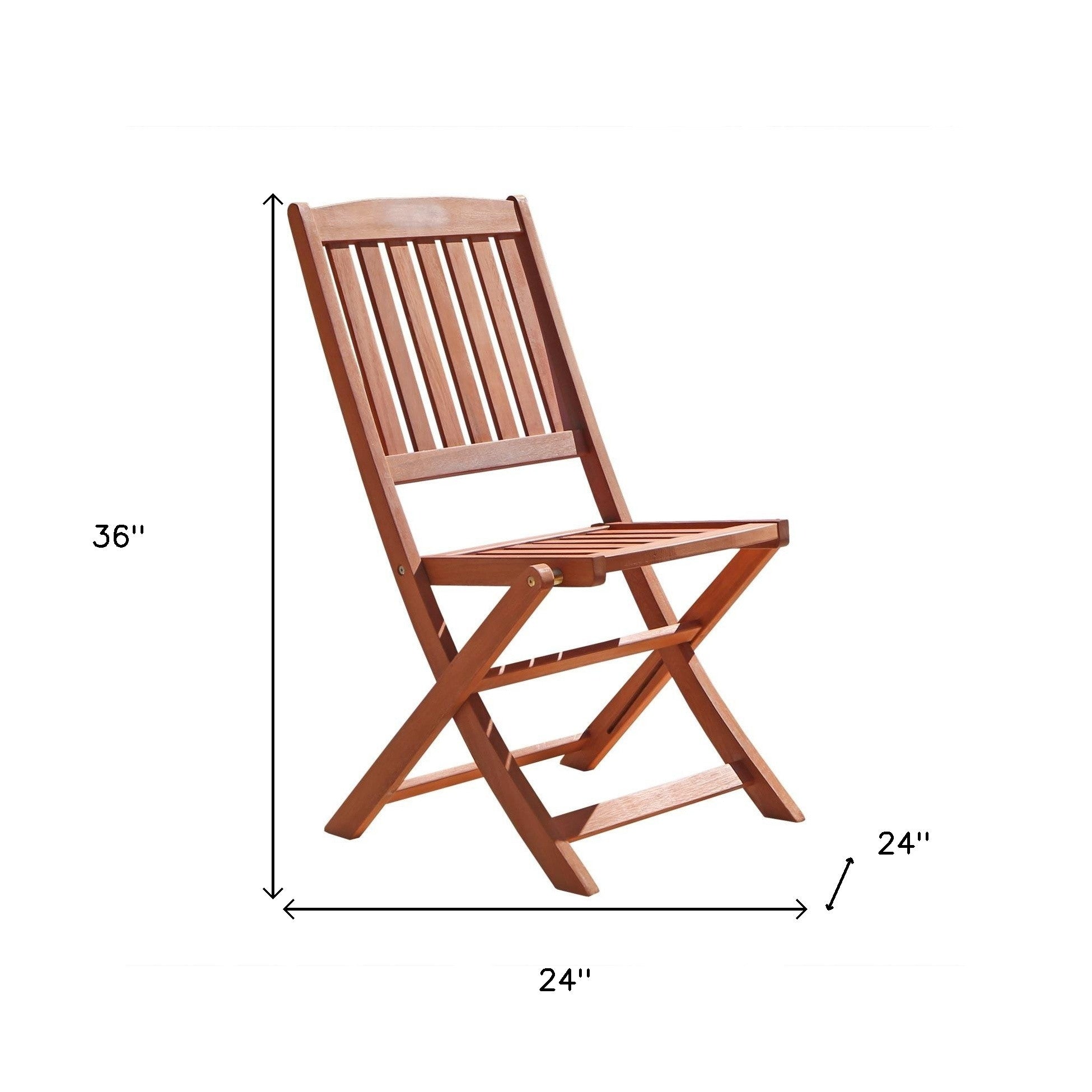 Set Of Two Brown Folding Chairs