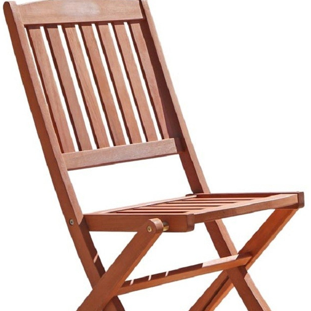 Set Of Two Brown Folding Chairs