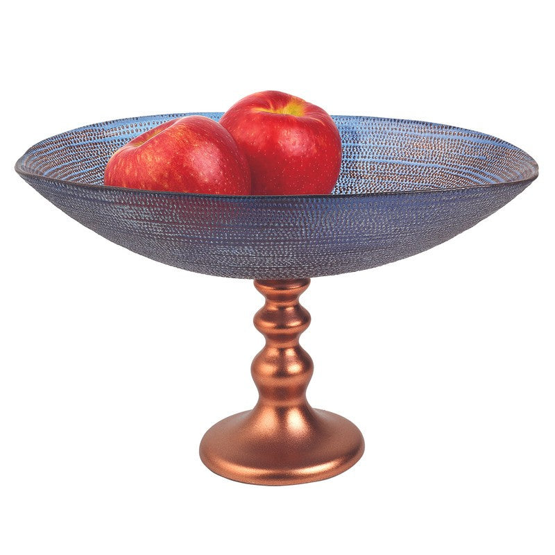 Handcrafted European Glass Centerpiece Footed Bowl