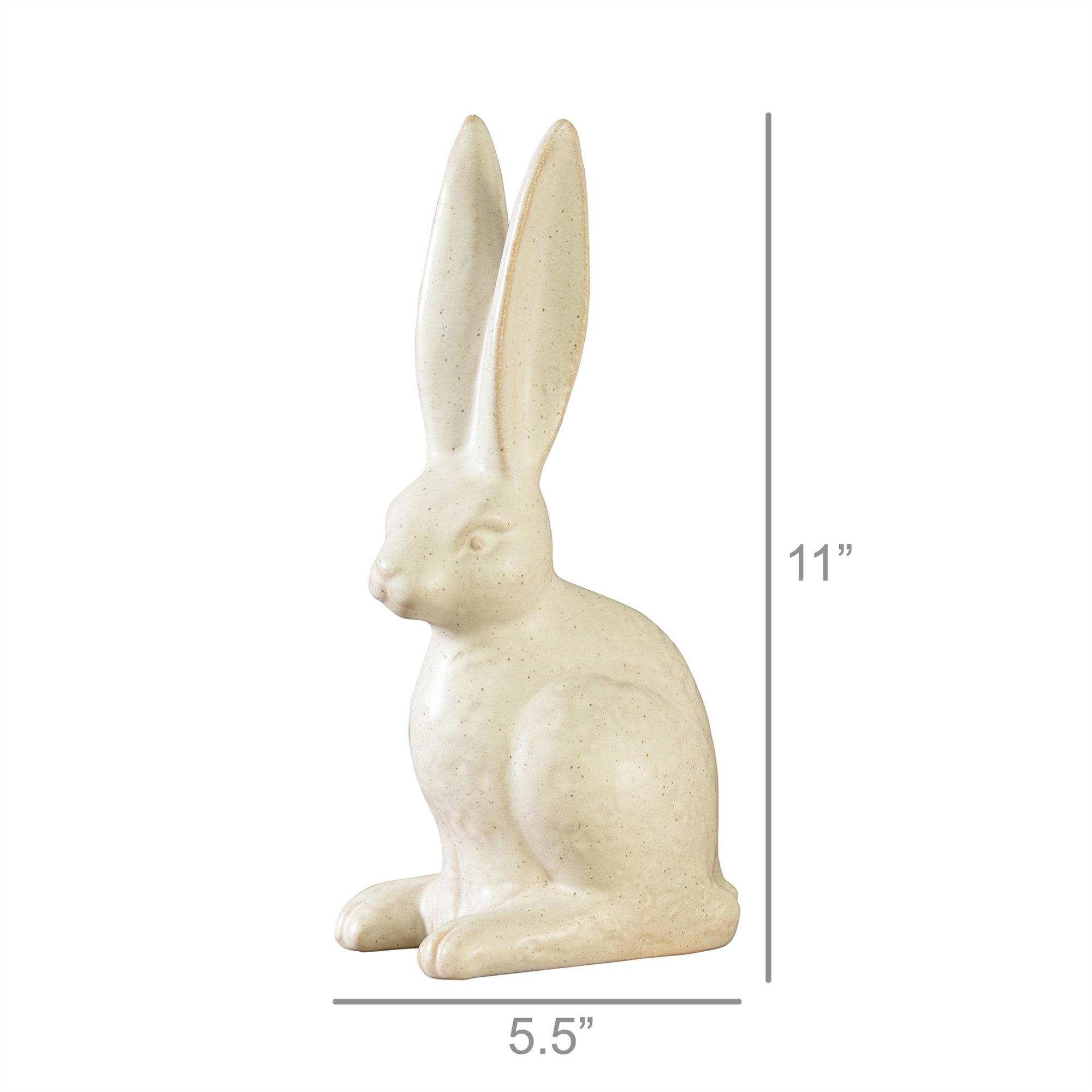 11" White Ceramic Rabbit Tabletop Sculpture