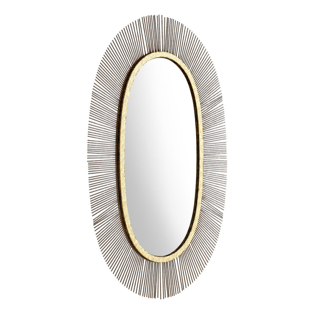 38" Black Oval Accent Mirror