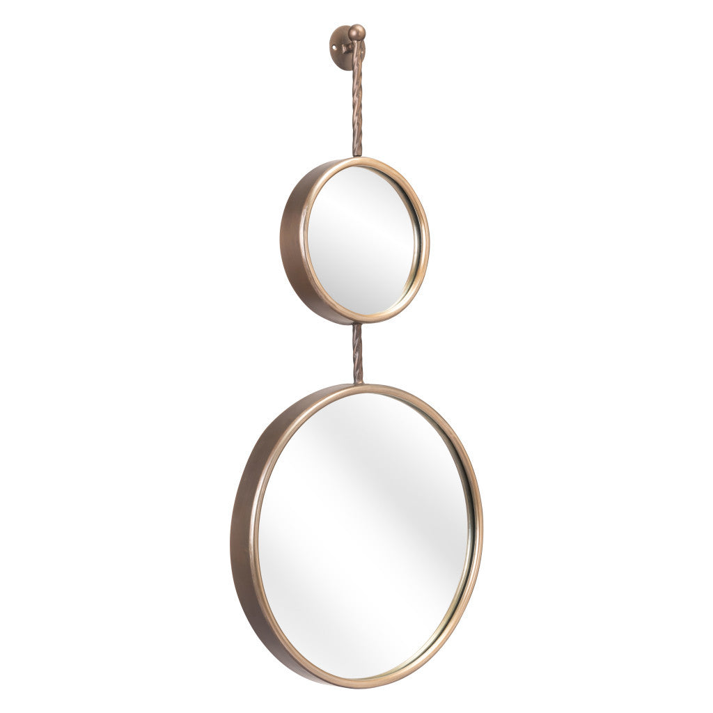 Gold Modern Hanging Mirror Duo