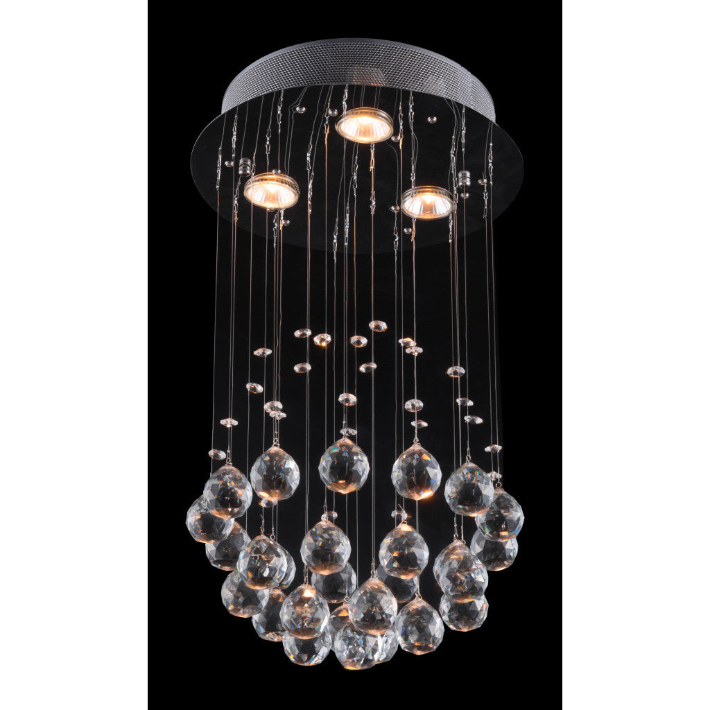 Silver Shaded Transparent Glass Ceiling Light