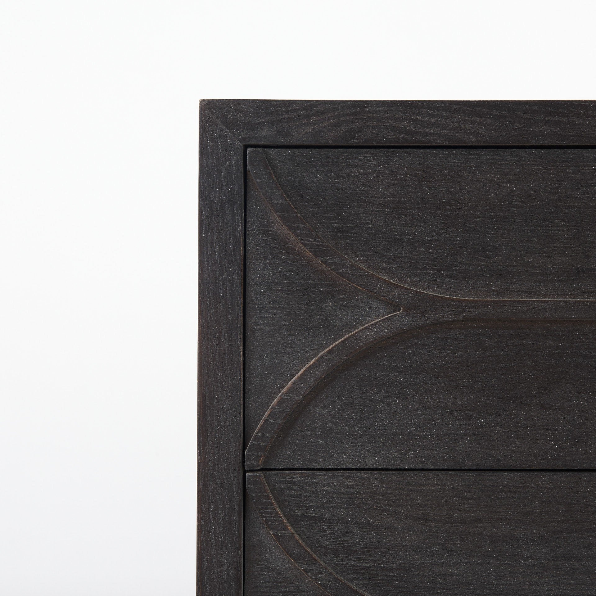 Contemporary Dark Oval Accent Cabinet