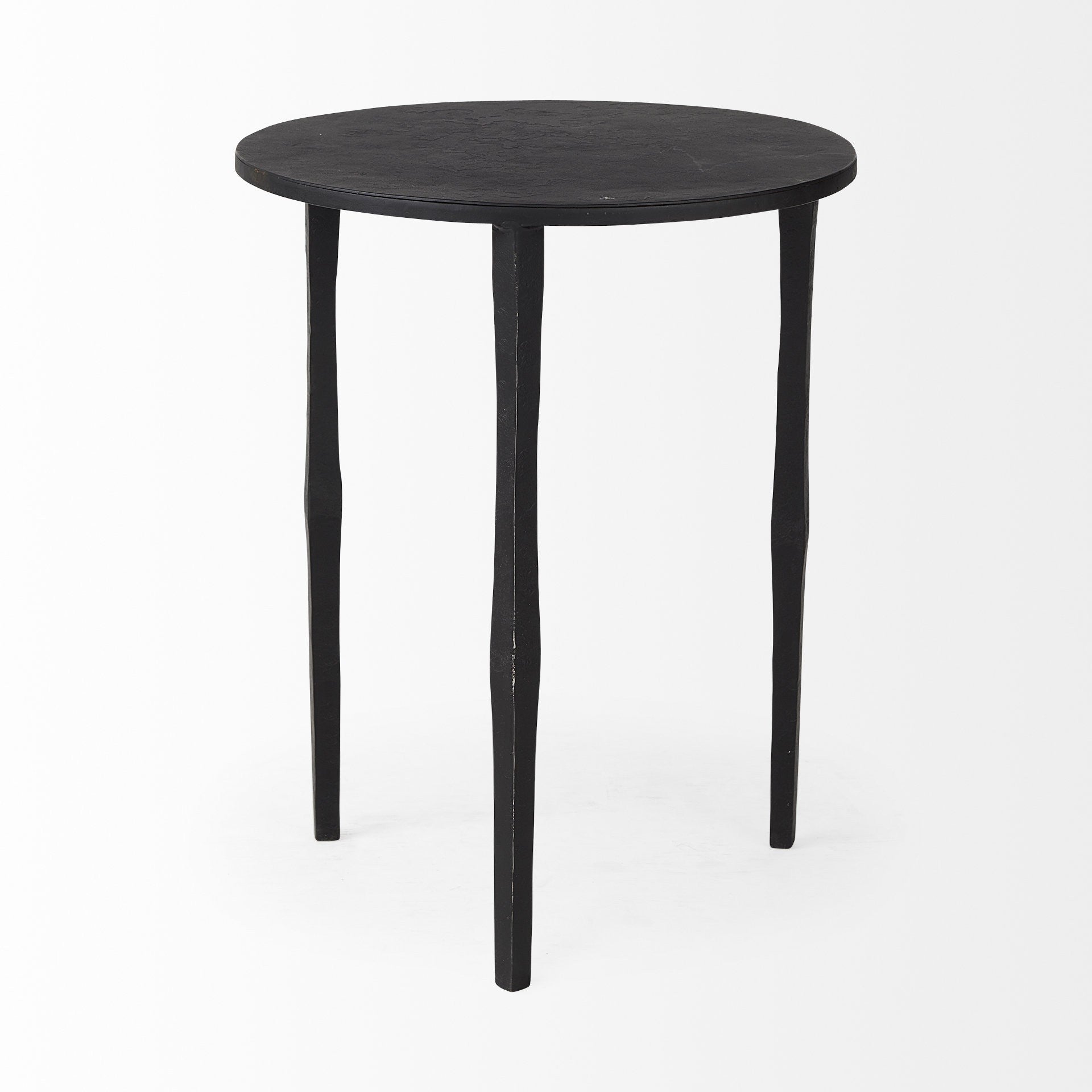 20" Black Iron Round End Table