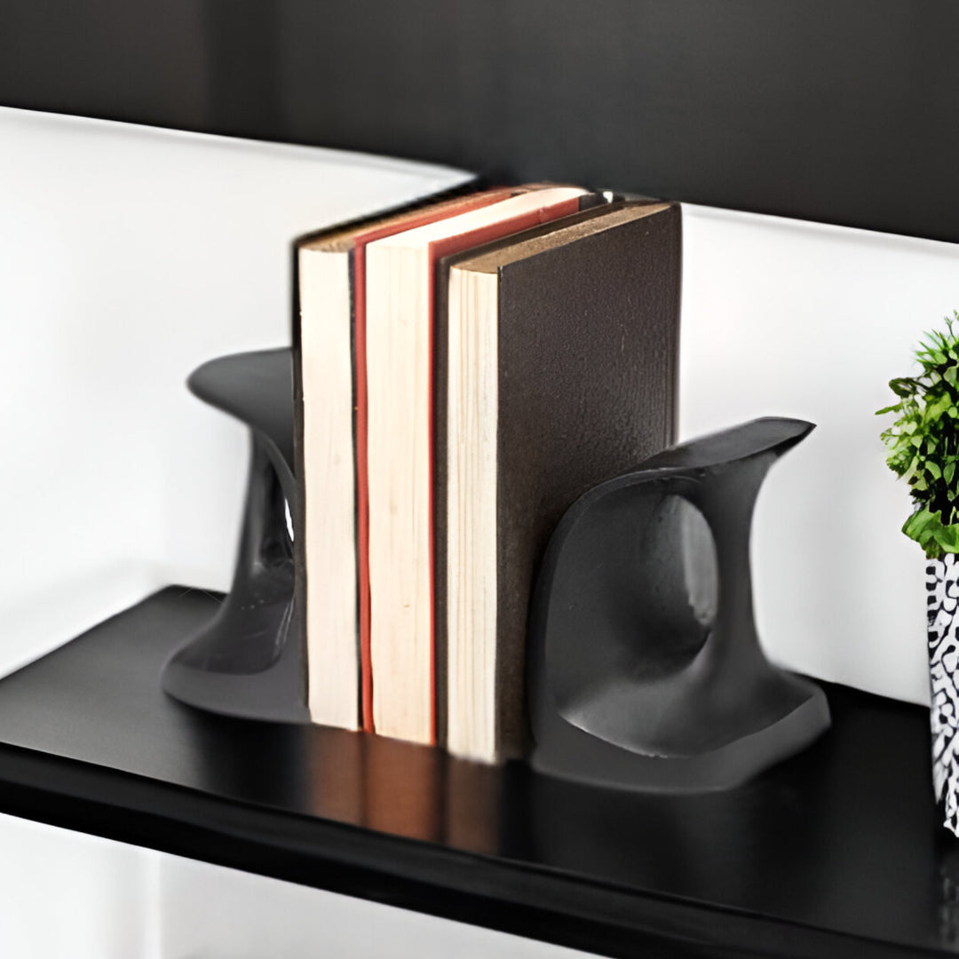 Cobbler's Tool Matte Black Metal Bookends