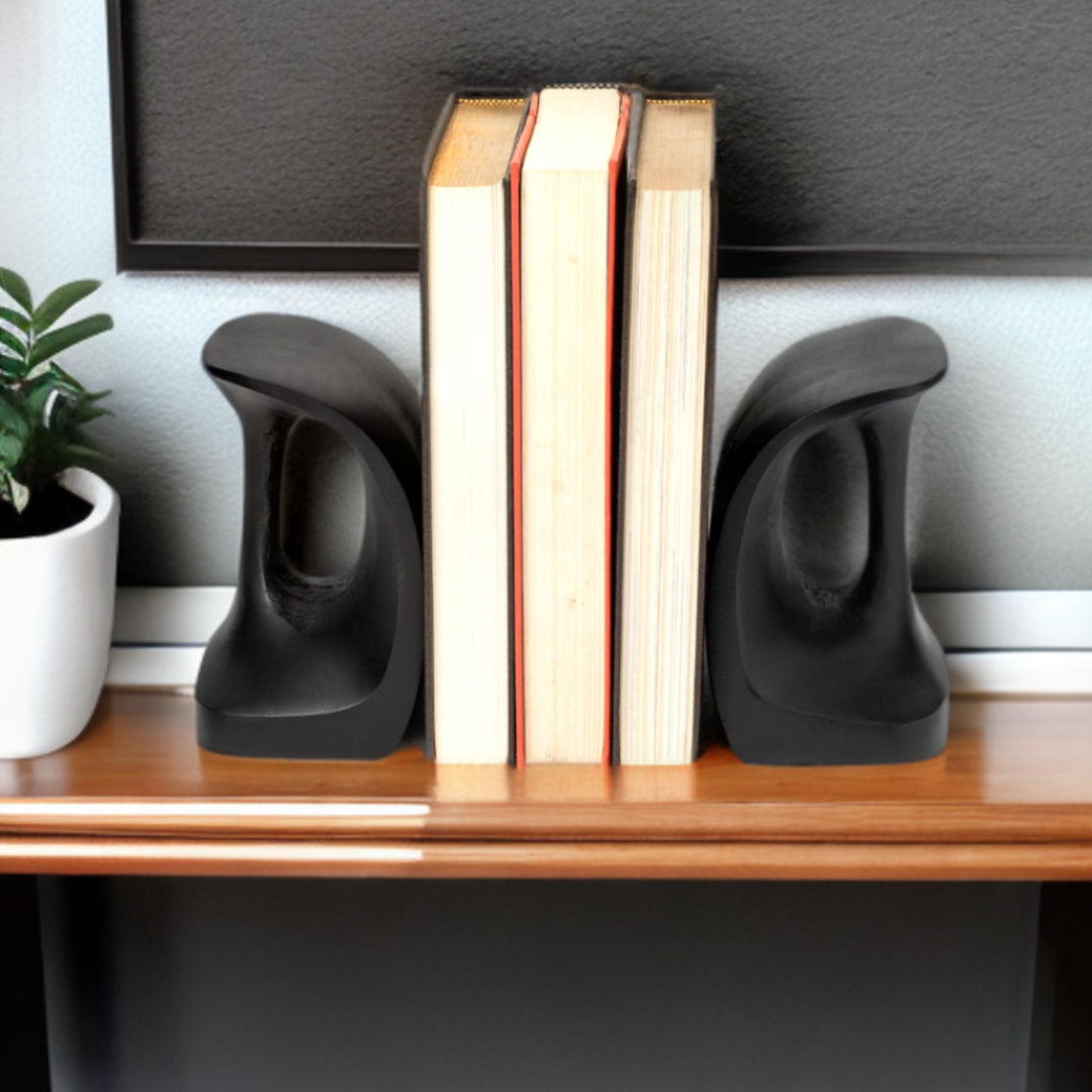 Cobbler's Tool Matte Black Metal Bookends